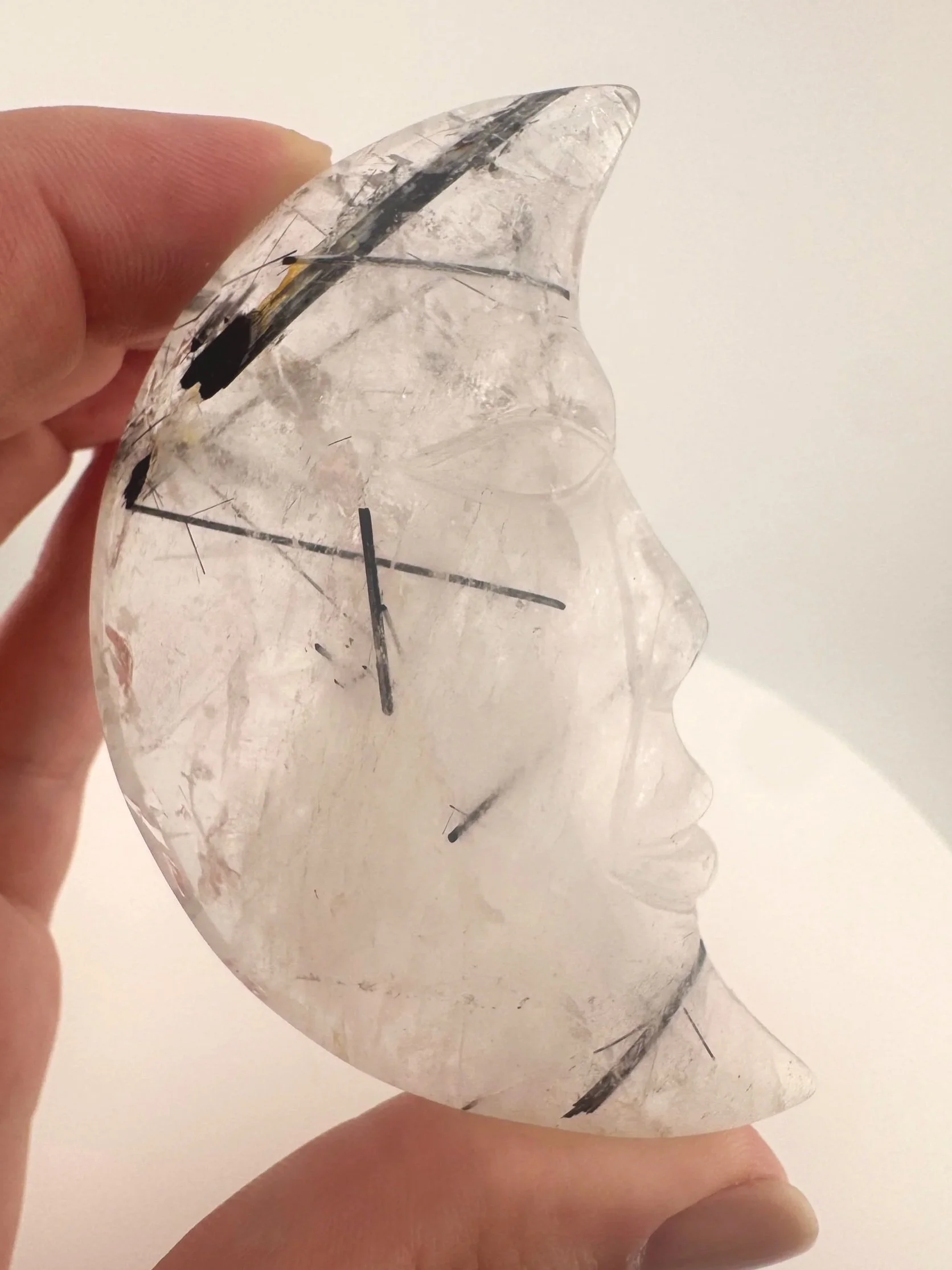 Leandro de Souza Black Tourmaline in Quartz Moon