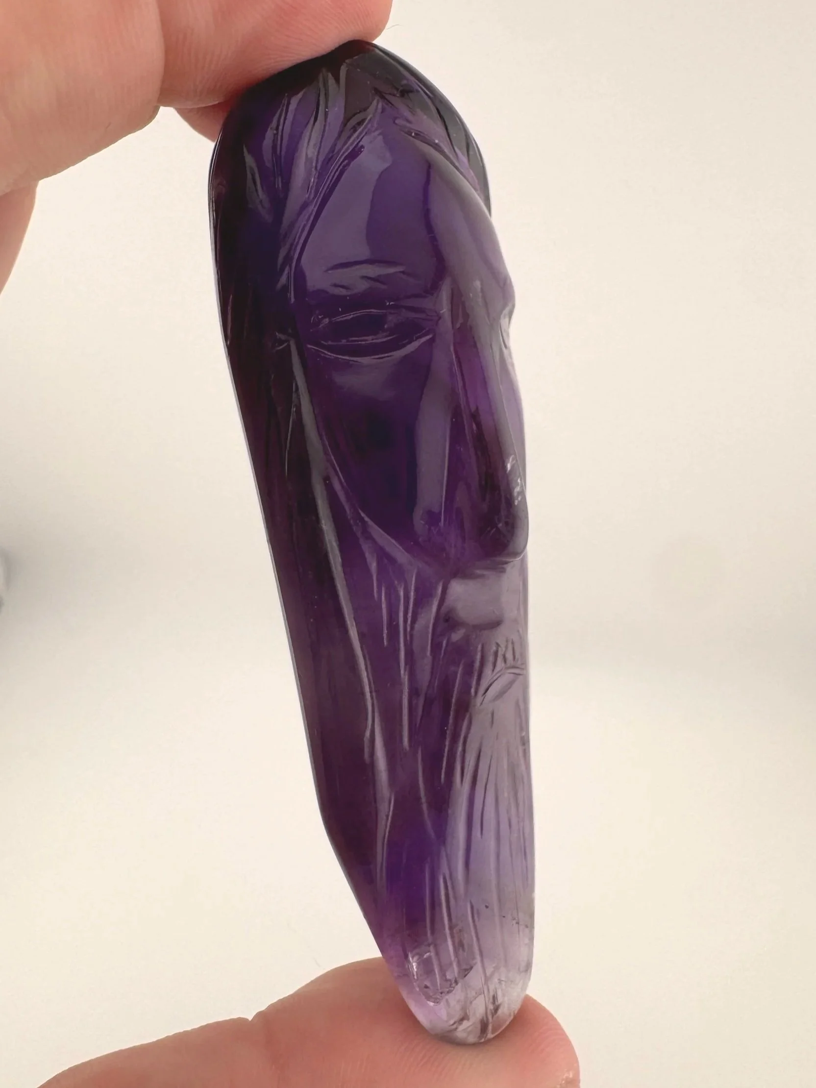 Leandro de Souza Phantom Amethyst with Citrine Jesus Carving