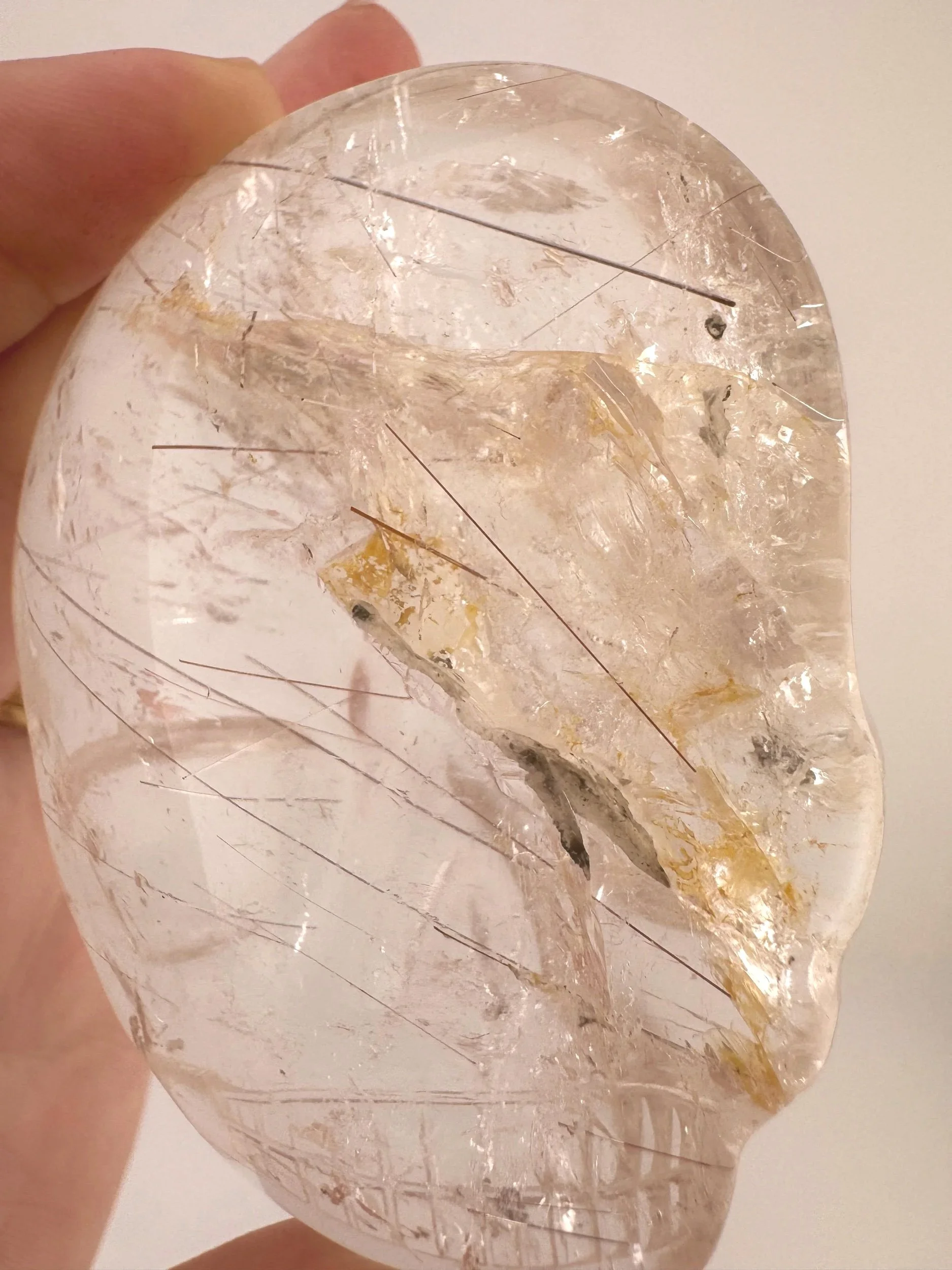 Leandro de Souza Rutilated Quartz Magical Child Palm Skull