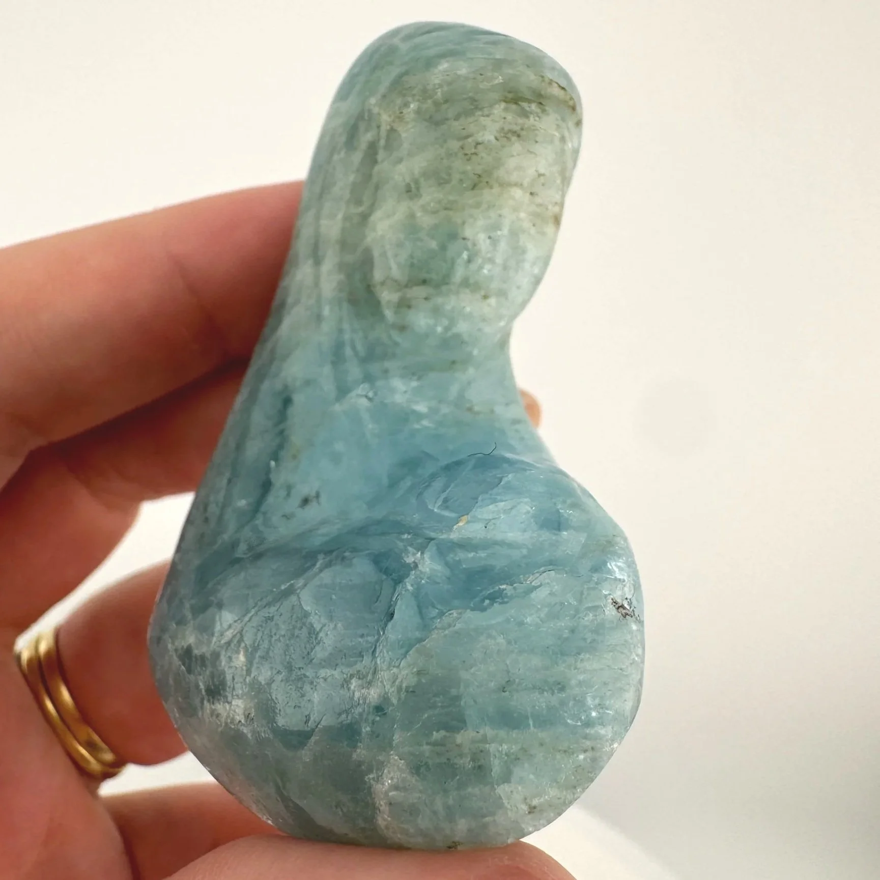 Leandro de Souza Aquamarine Mother Mary holding Baby Jesus Palm