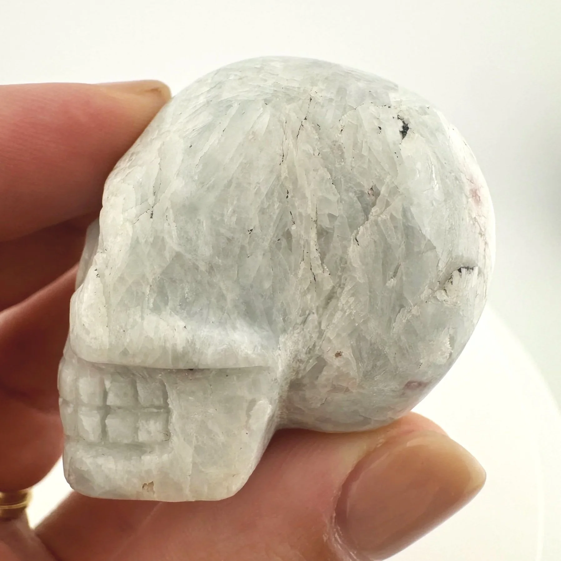 Leandro de Souza Pink and Blue Tourmaline in Feldspar Skull