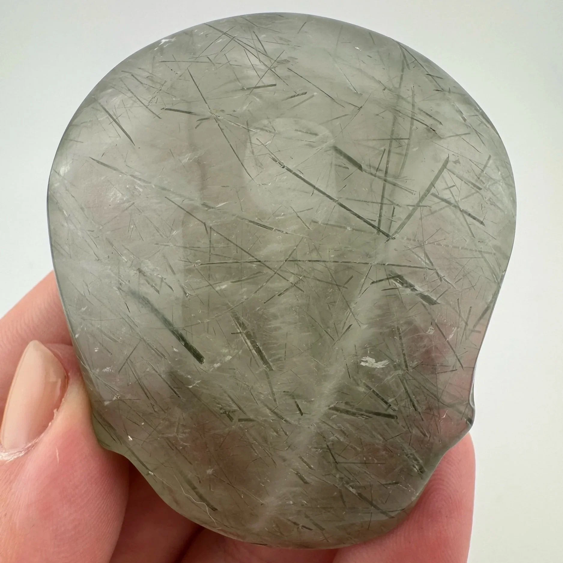 Leandro de Souza Epidote in Quartz Palm Skull