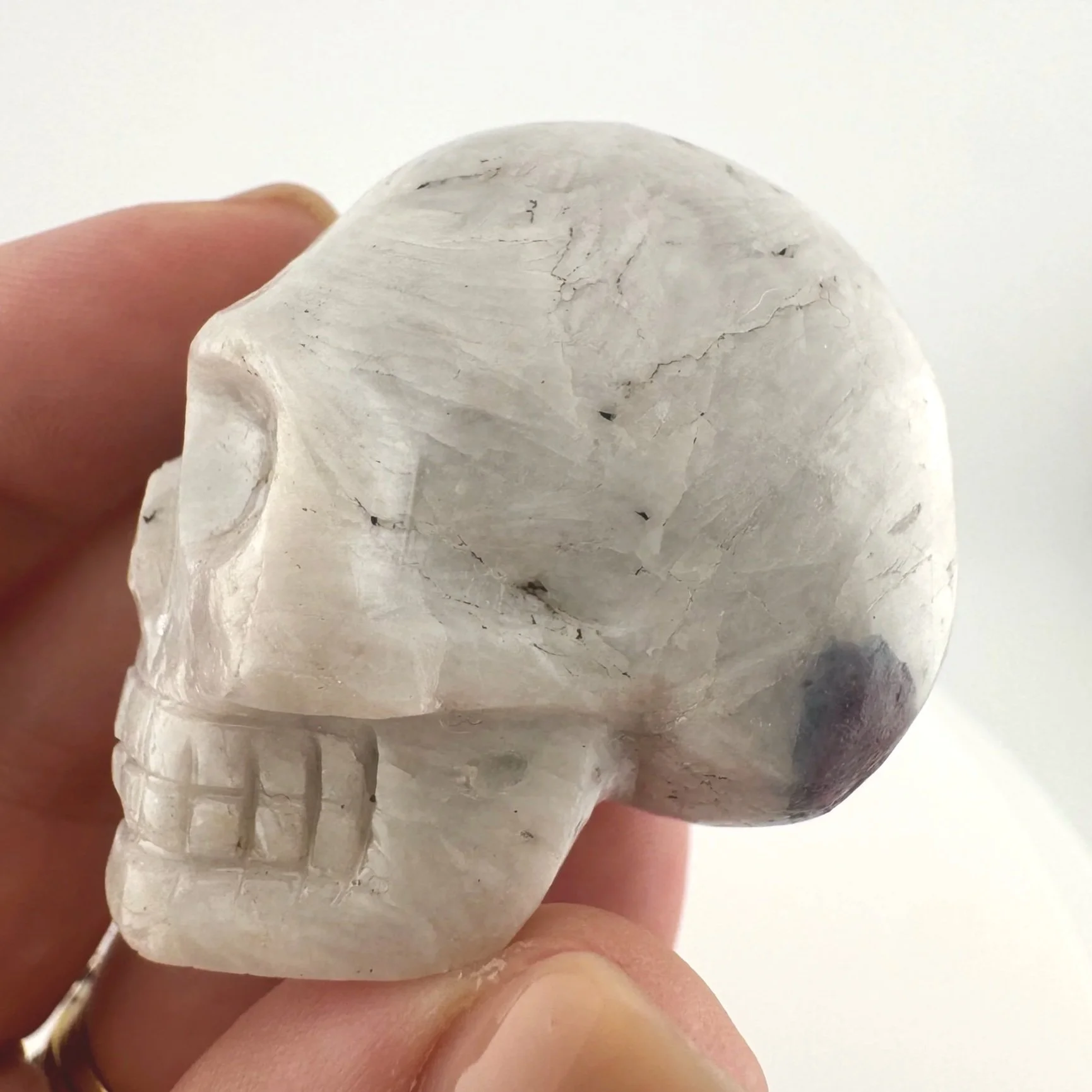 Leandro de Souza Pink and Blue Tourmaline in Feldspar Skull