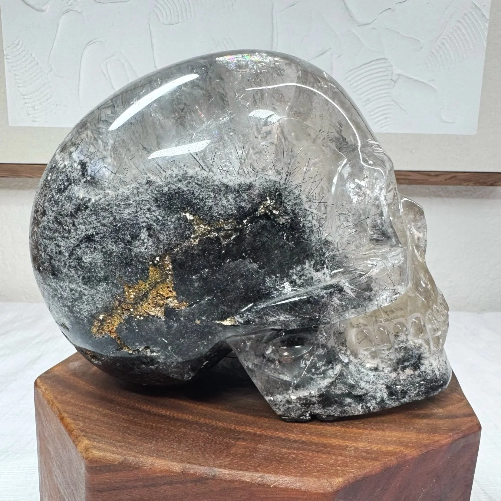 Leandro de Souza Black Tourmaline and Lodolite in Quartz Master Skull