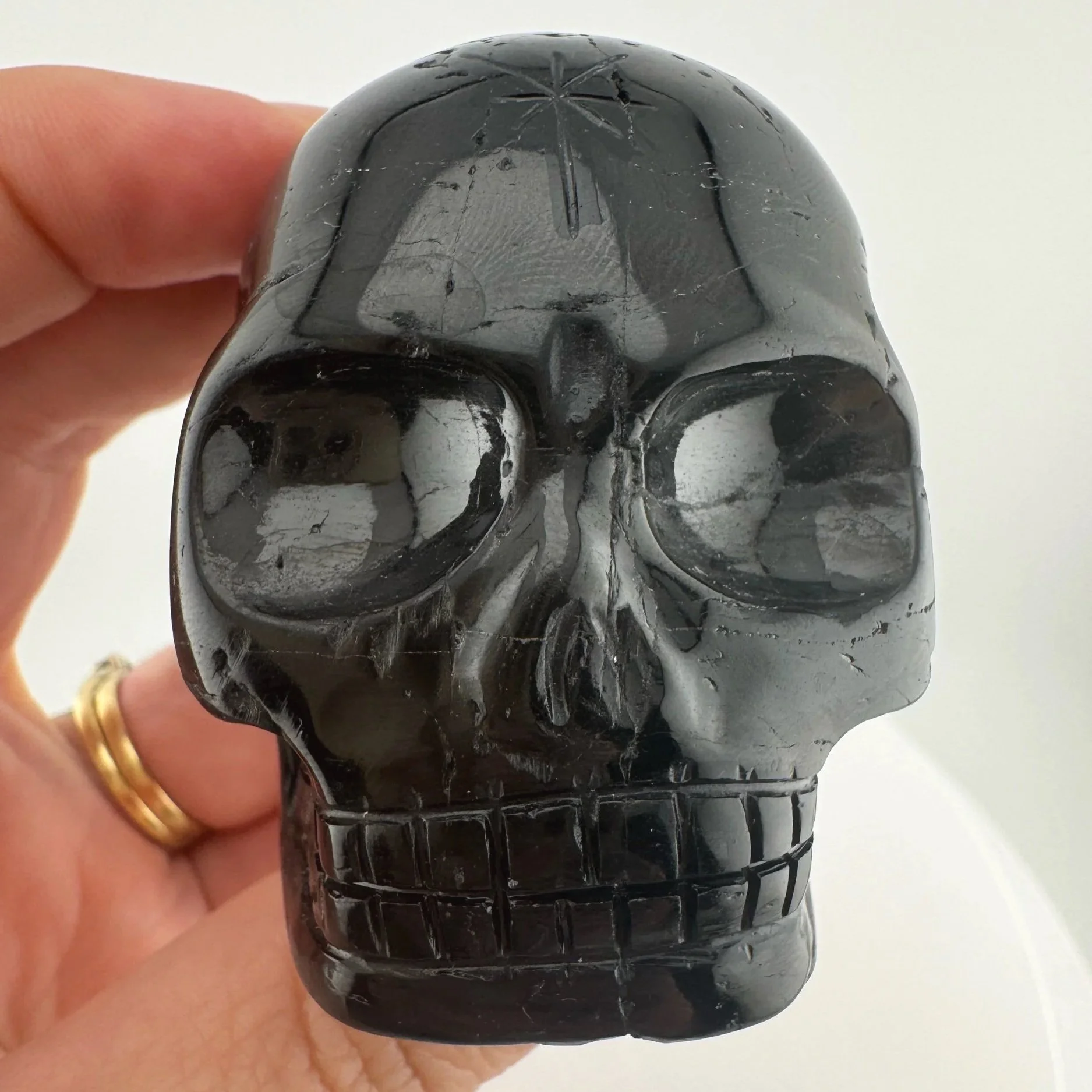 Leandro de Souza Black Tourmaline Skull