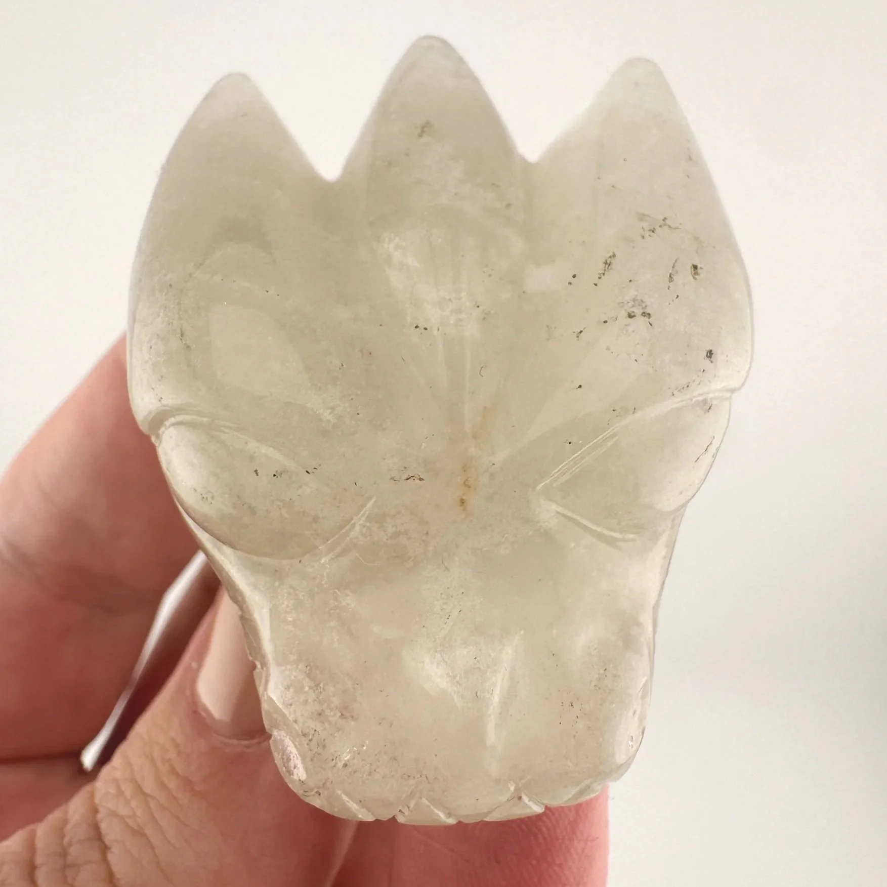 Leandro de Souza White Chlorite Dragon Skull