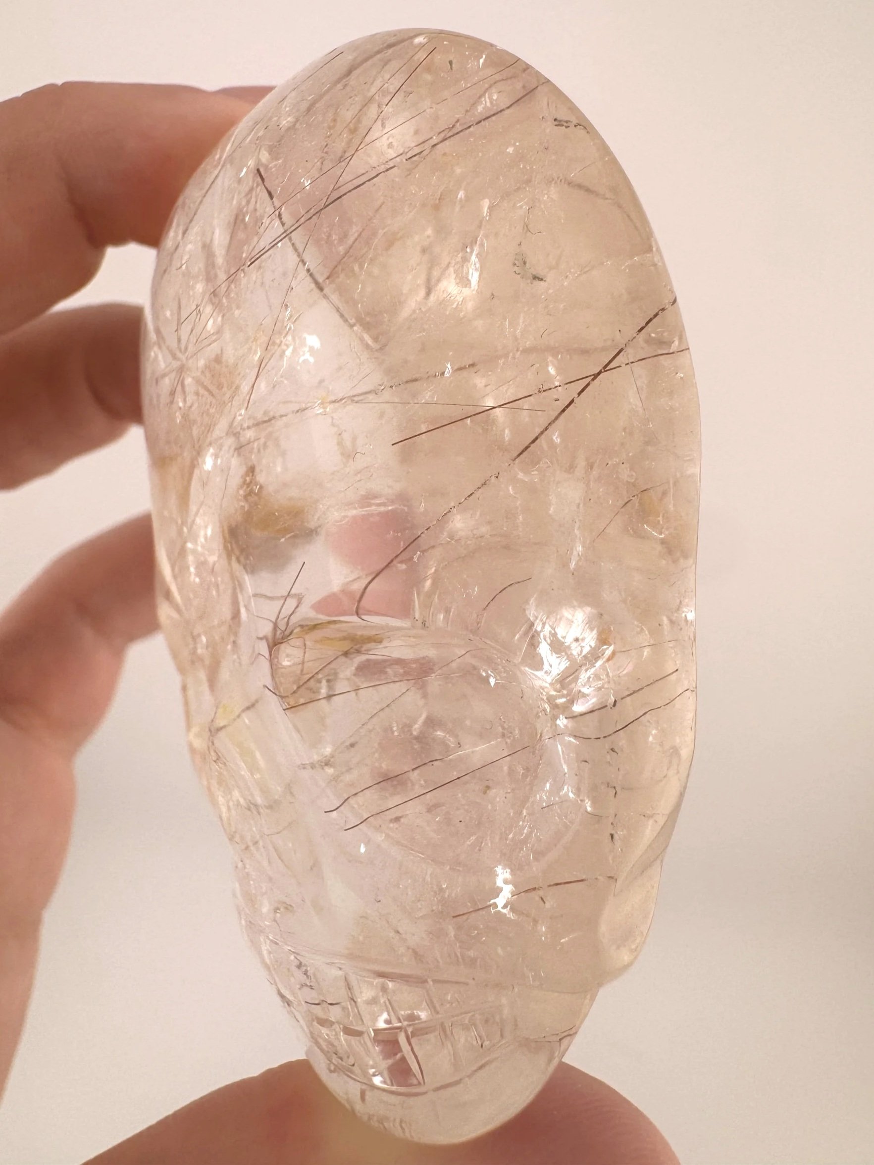 Leandro de Souza Rutilated Quartz Magical Child Palm Skull