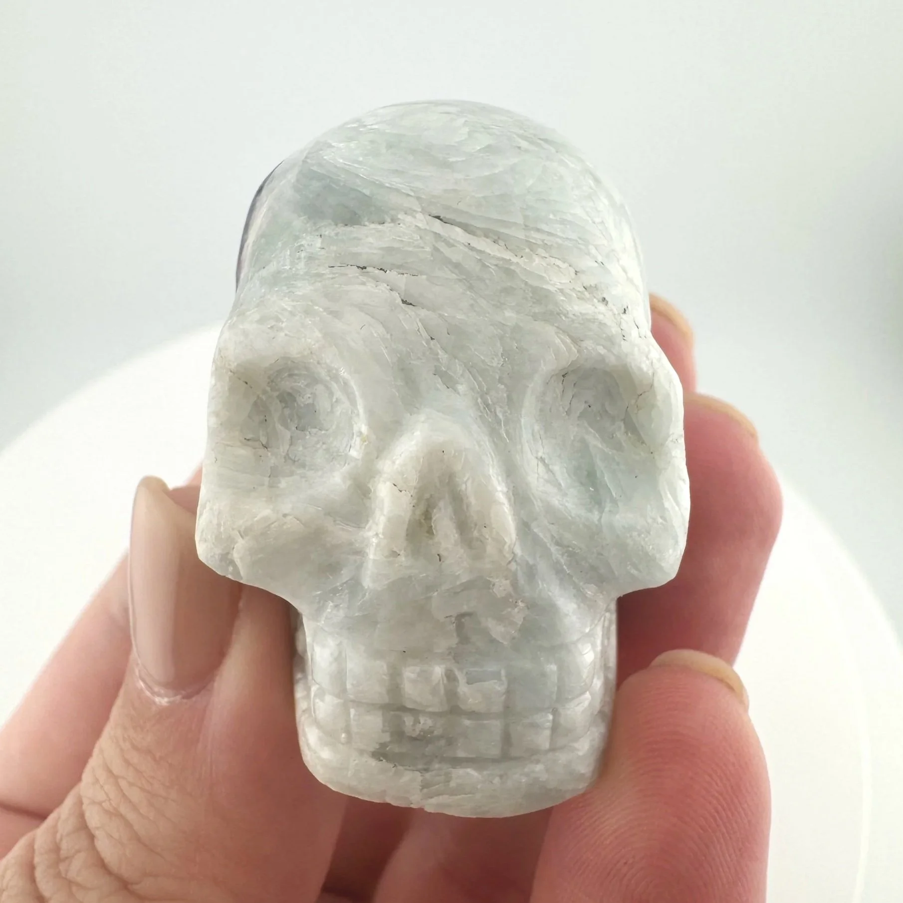 Leandro de Souza Pink and Blue Tourmaline in Feldspar Skull