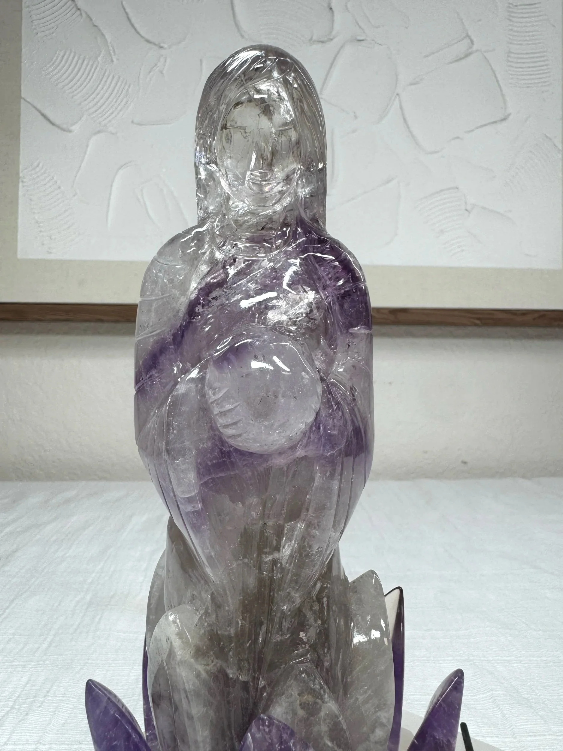 Leandro de Souza Phantom Amethyst Mary Sacred Purple Flame Sculpture
