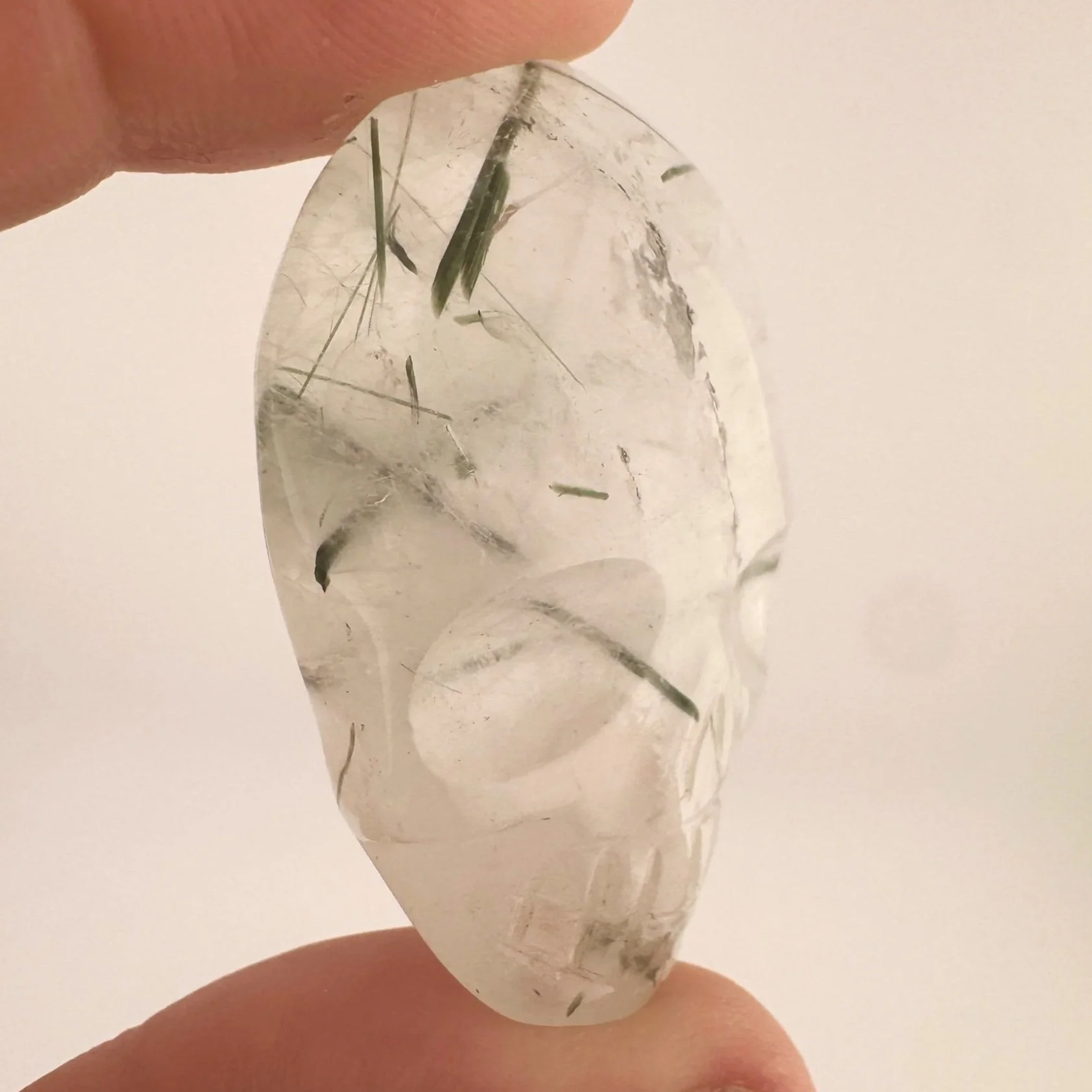 Leandro de Souza Epidote in Quartz Palm Skull