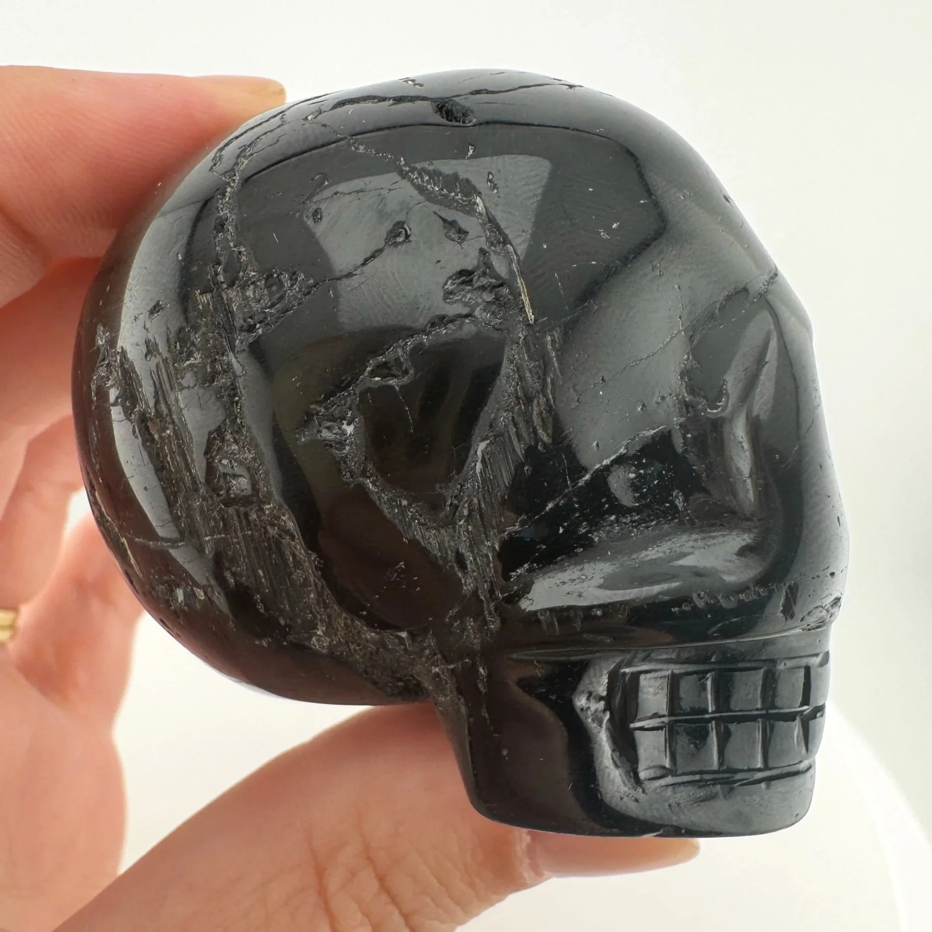 Leandro de Souza Black Tourmaline Skull