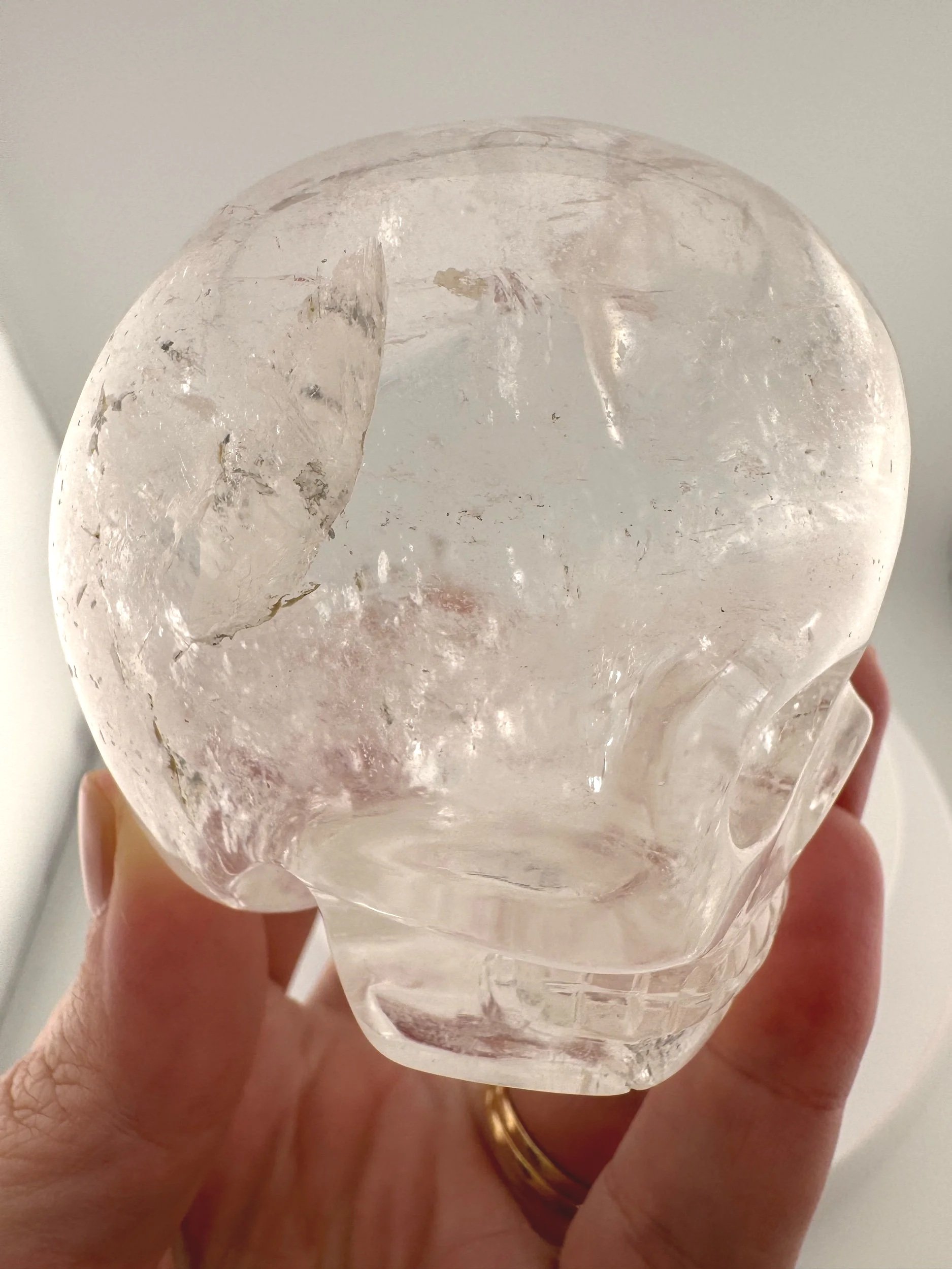 Sirius Quartz Magical Child Skull carved by Leandro de Souza