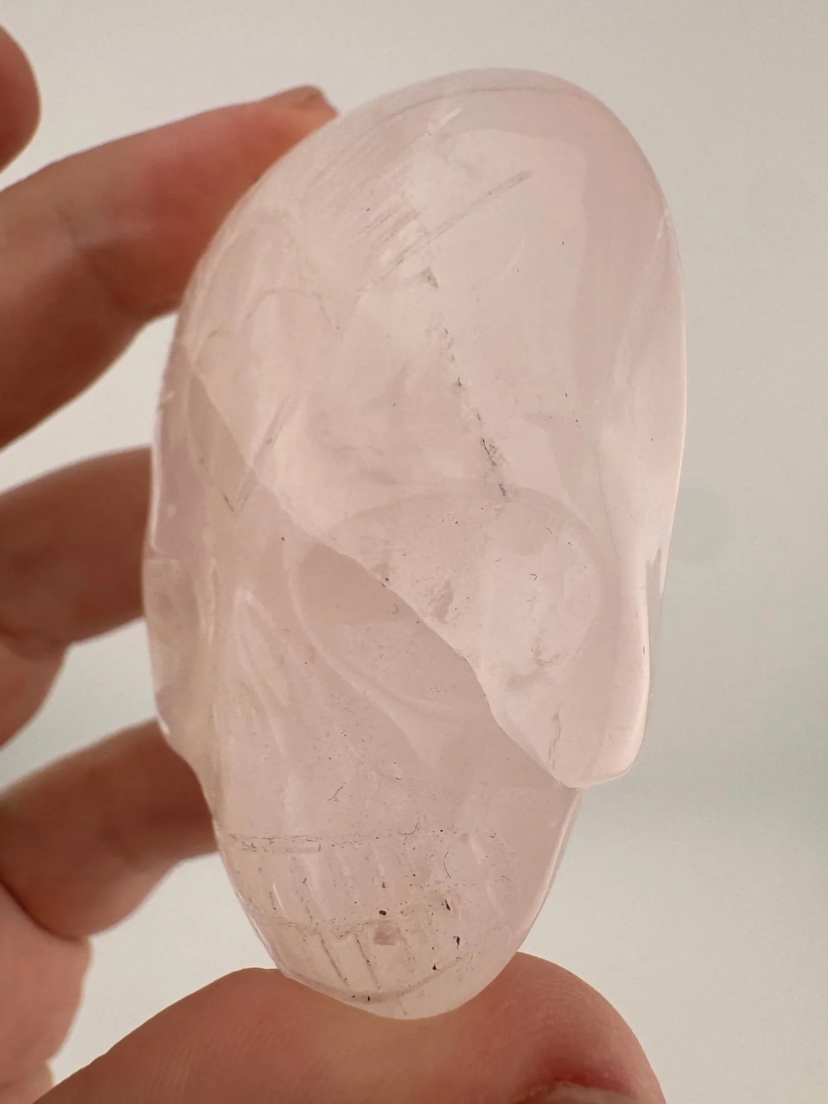 Leandro de Souza Rose Quartz Palm Skull