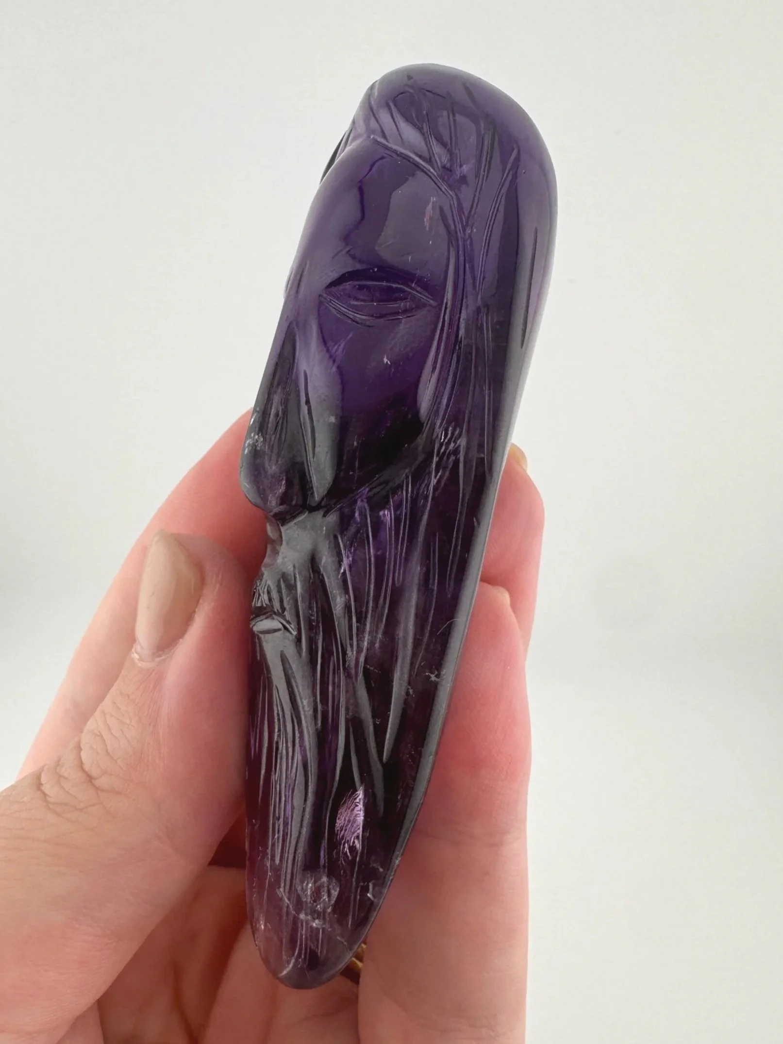 Leandro de Souza Phantom Amethyst with Citrine Jesus Carving