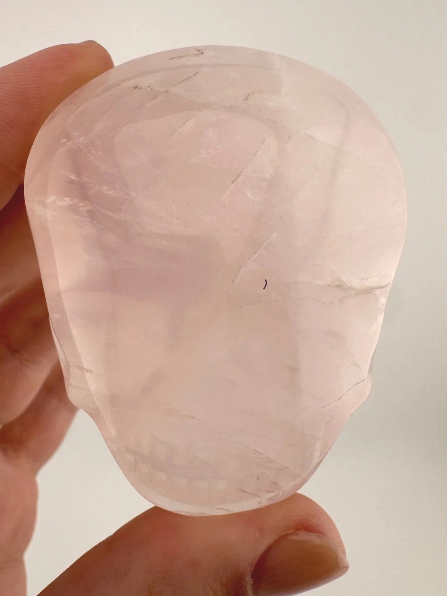 Leandro de Souza Rose Quartz Palm Skull