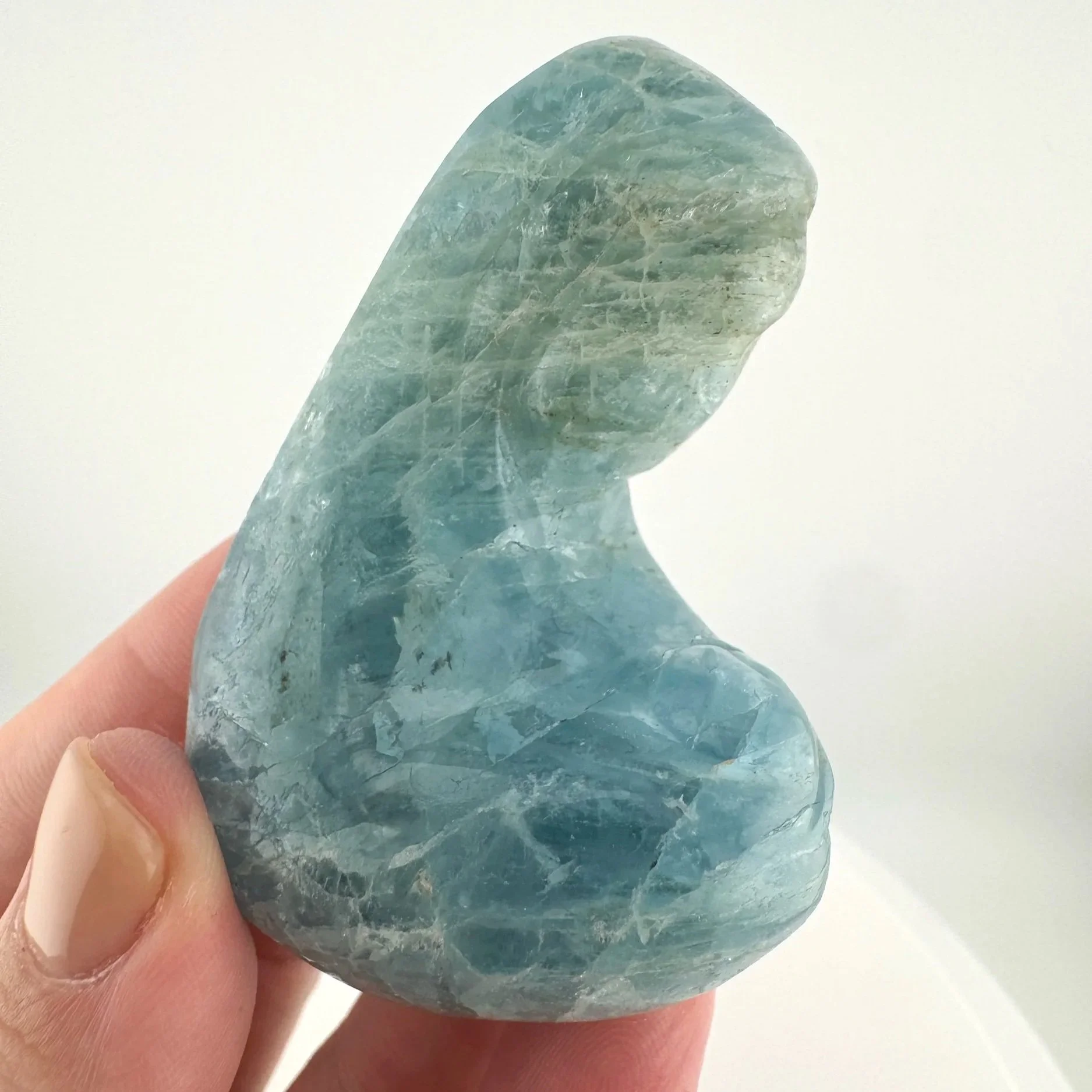 Leandro de Souza Aquamarine Mother Mary holding Baby Jesus Palm