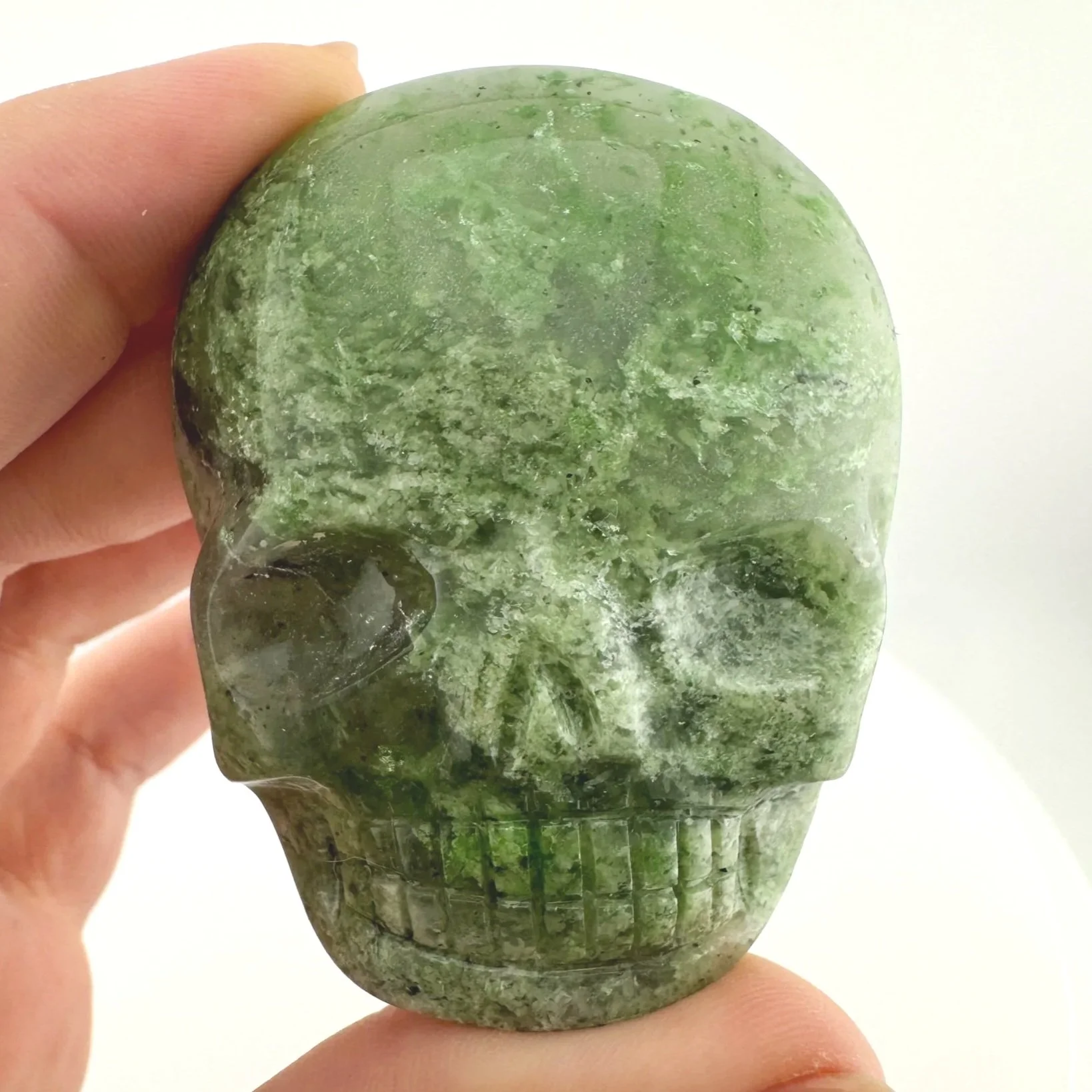 Leandro de Souza Chlorite Chalcedony Magical Child Palm Skull