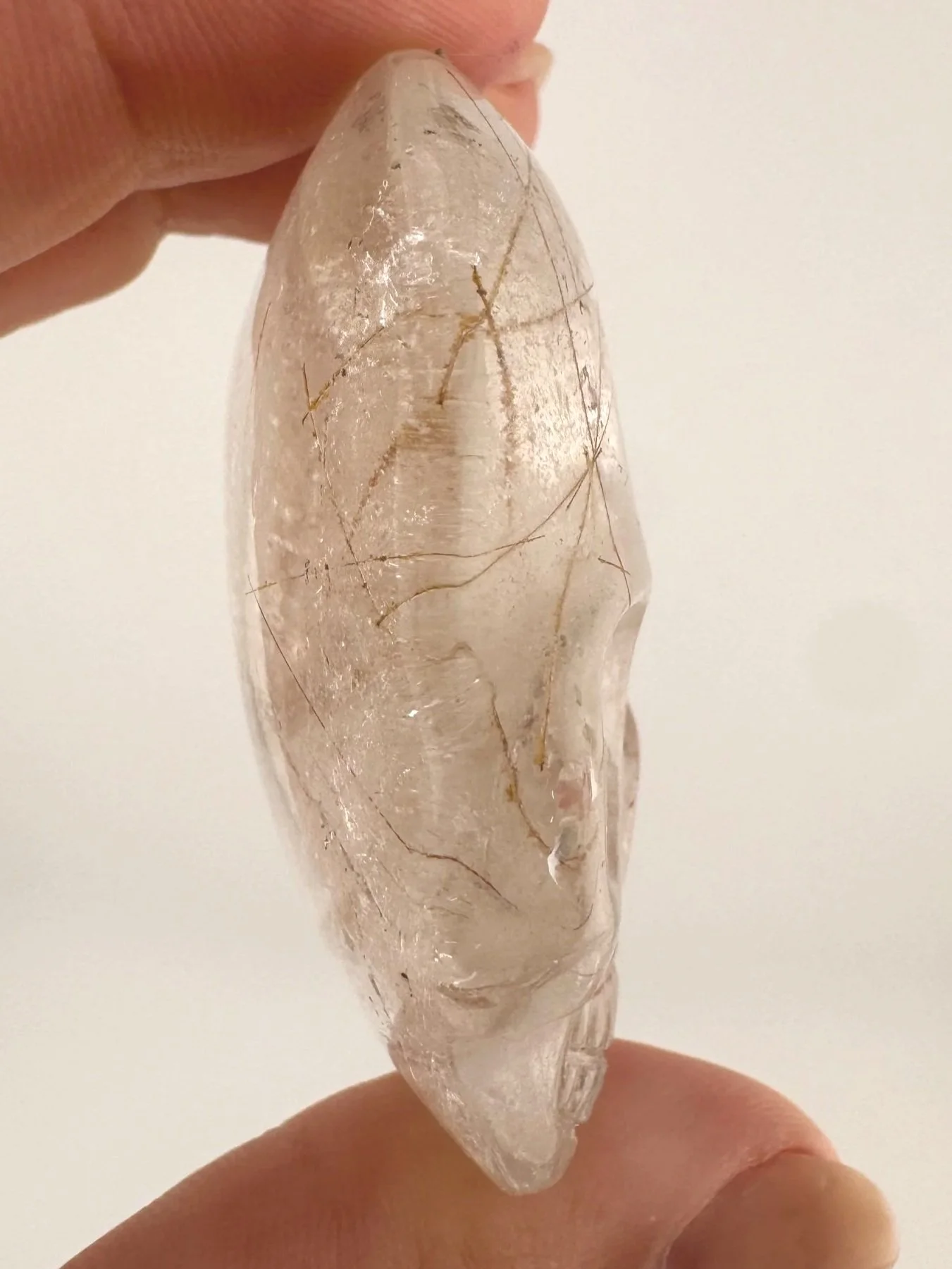 Leandro de Souza Rutilated Quartz Magical Child Palm Skull
