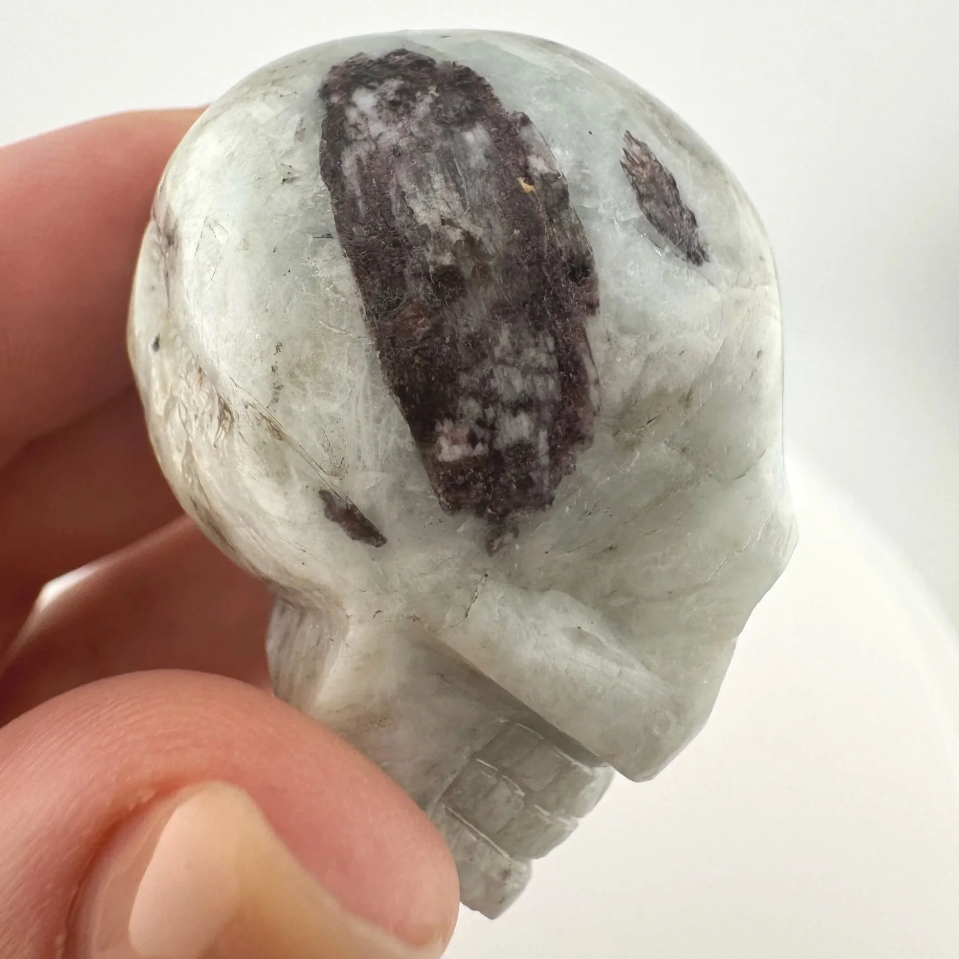Leandro de Souza Pink Tourmaline in Feldspar Skull