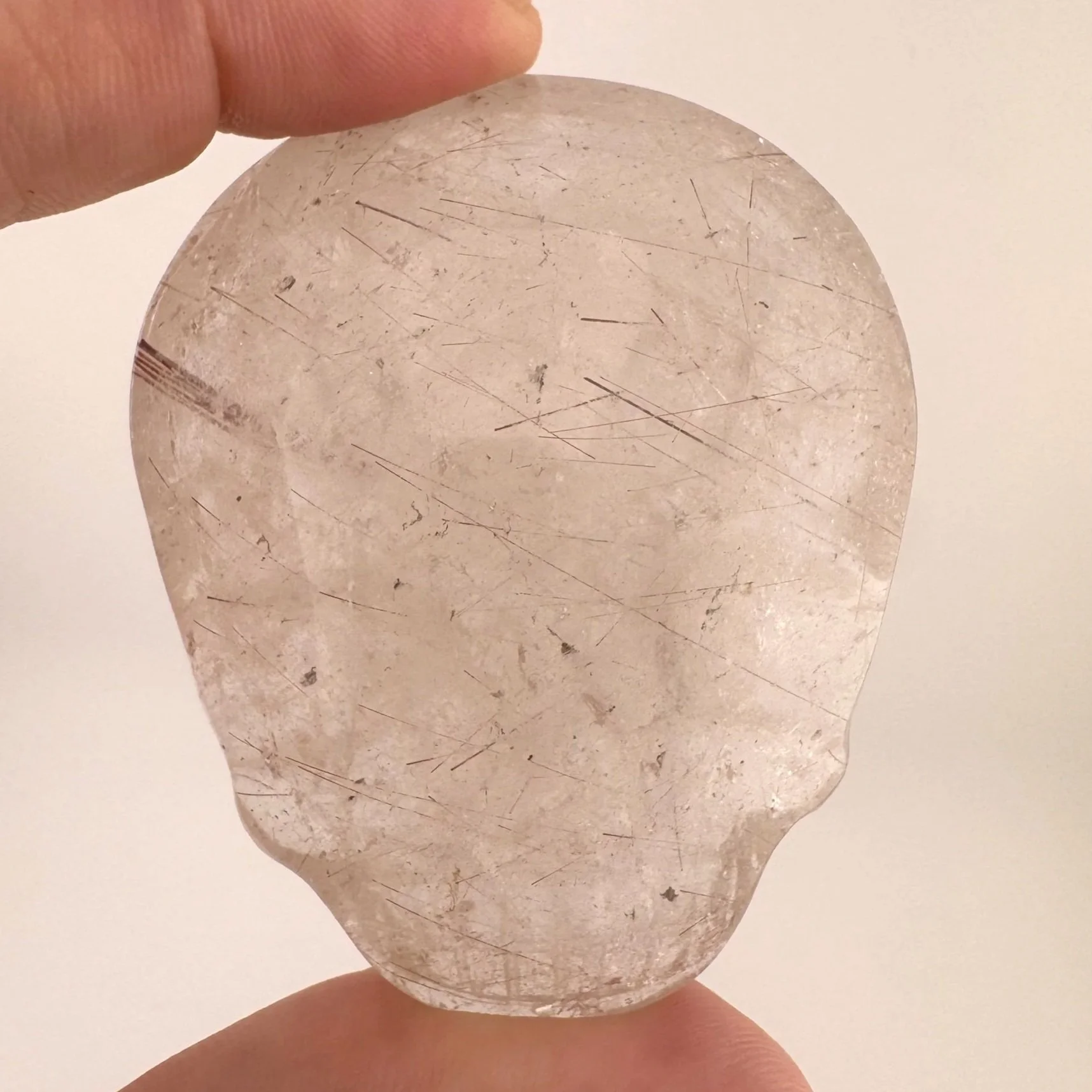 Leandro de Souza Rutilated Quartz Magical Child Palm Skull