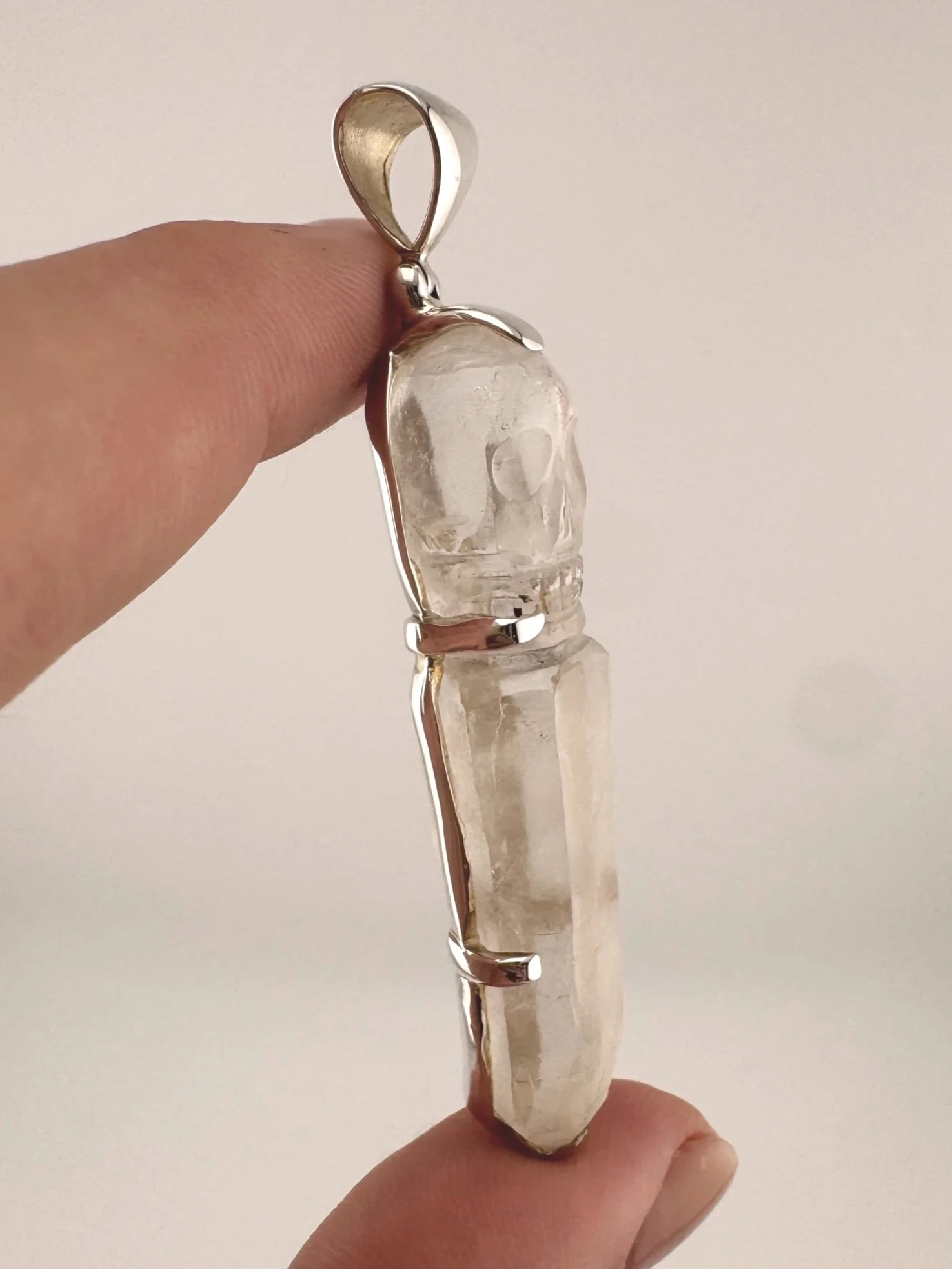 Leandro de Souza Cathedral Quartz Skull Pendant