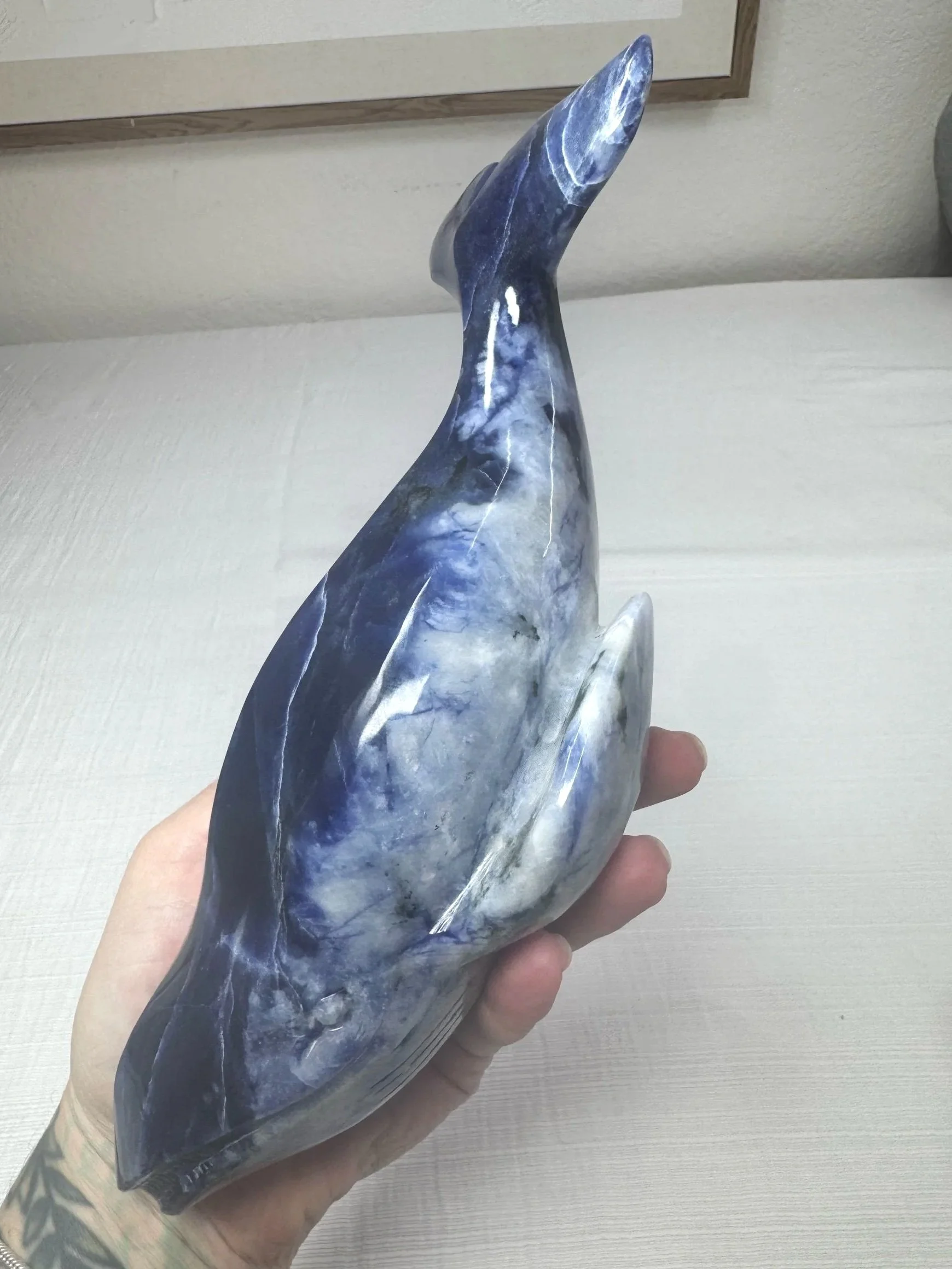 Leandro de Souza Sodalite Humpback Whale Sculpture