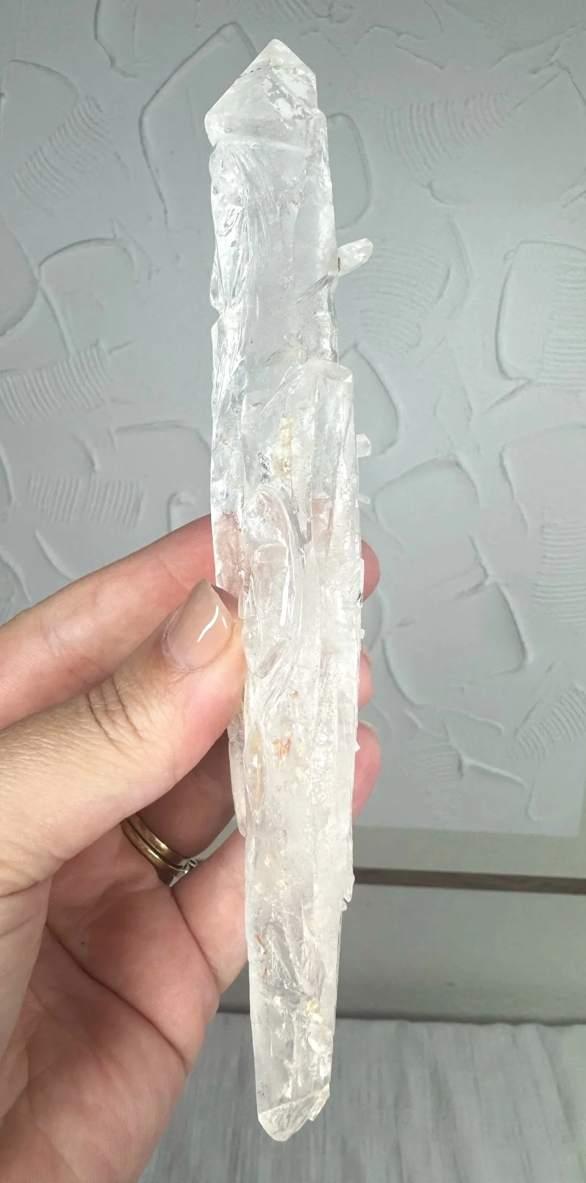 Leandro de Souza Cathedral Quartz Jesus and Mary Wand