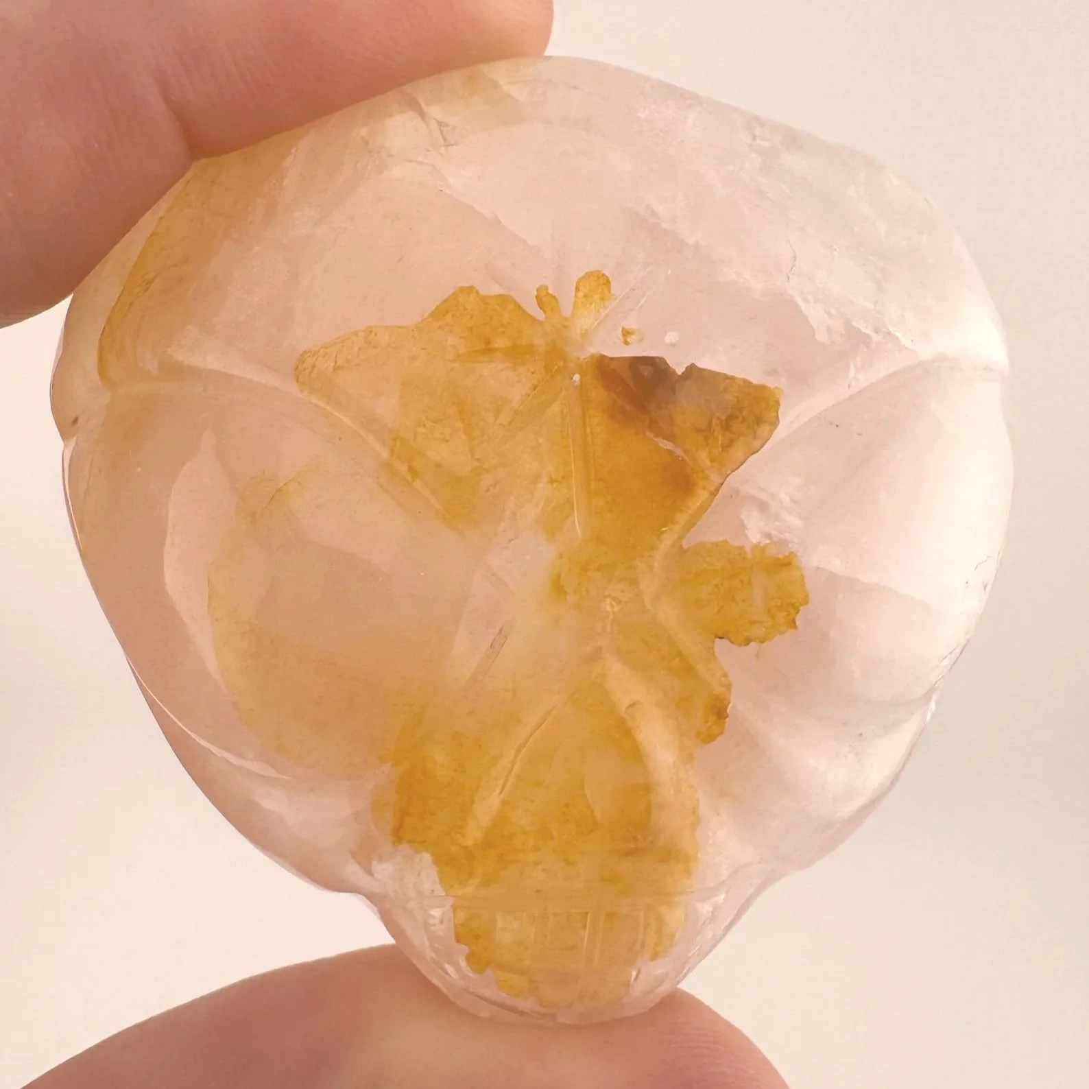 Leandro de Souza Rose Quartz Golden Healer Star Being Palm Skull