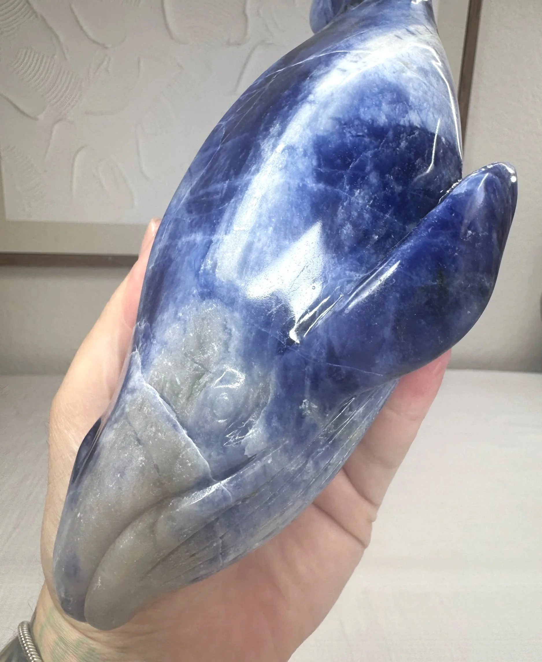 Leandro de Souza Sodalite Humpback Whale Sculpture