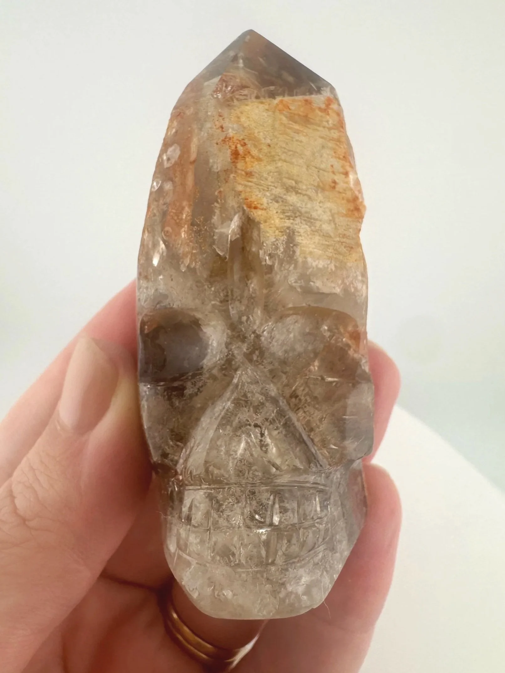 Igor de Souza Morion Tangerine Quartz Shaman Skull