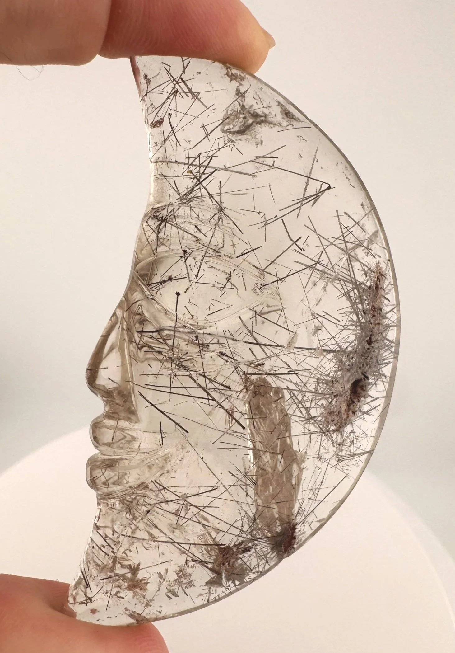 Leandro de Souza Silver Rutile in Gem Quartz Moon