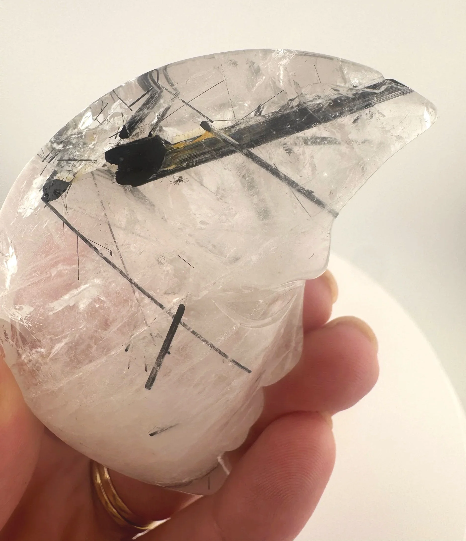 Leandro de Souza Black Tourmaline in Quartz Moon