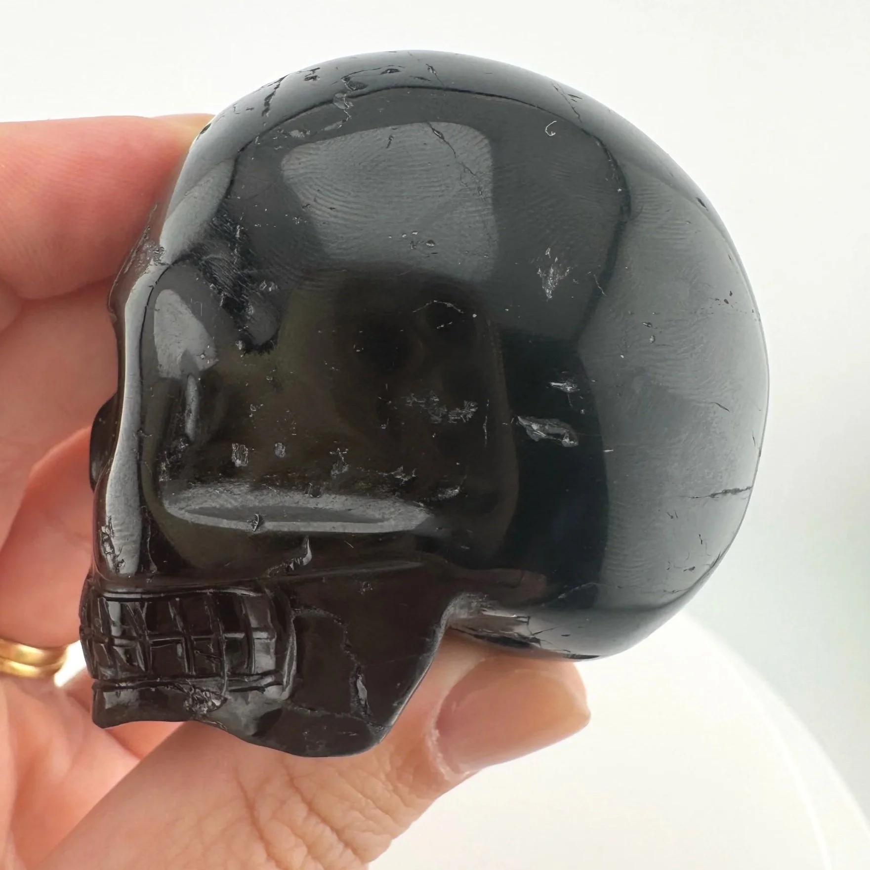 Leandro de Souza Black Tourmaline Skull