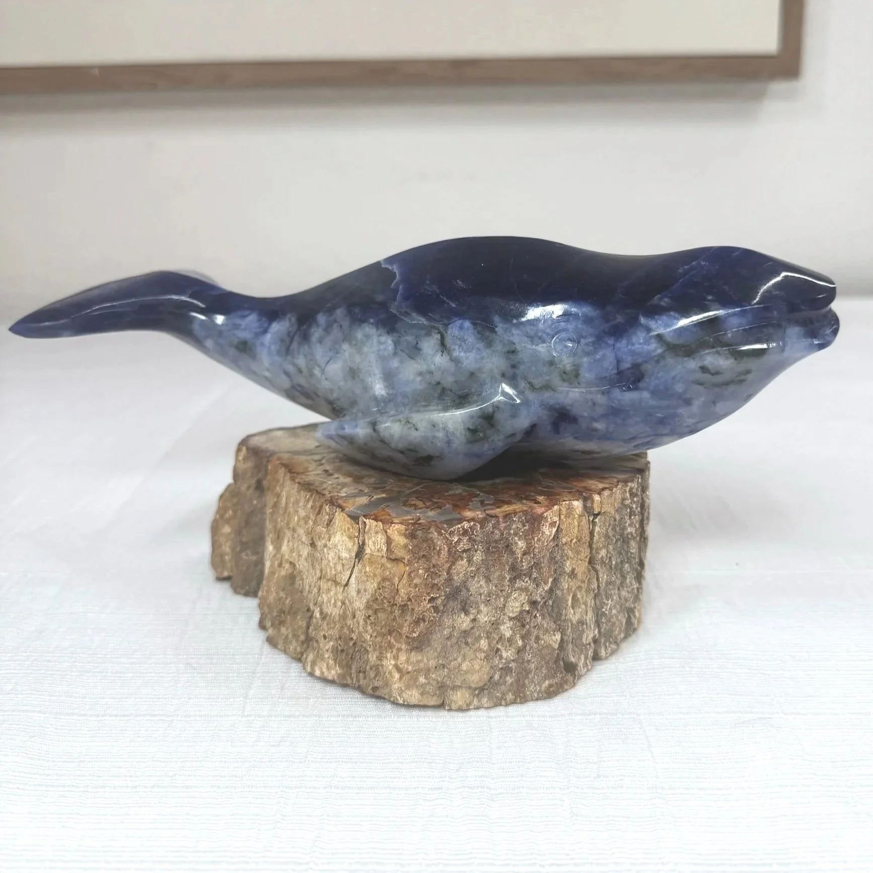 Leandro de Souza Sodalite Humpback Whale Sculpture