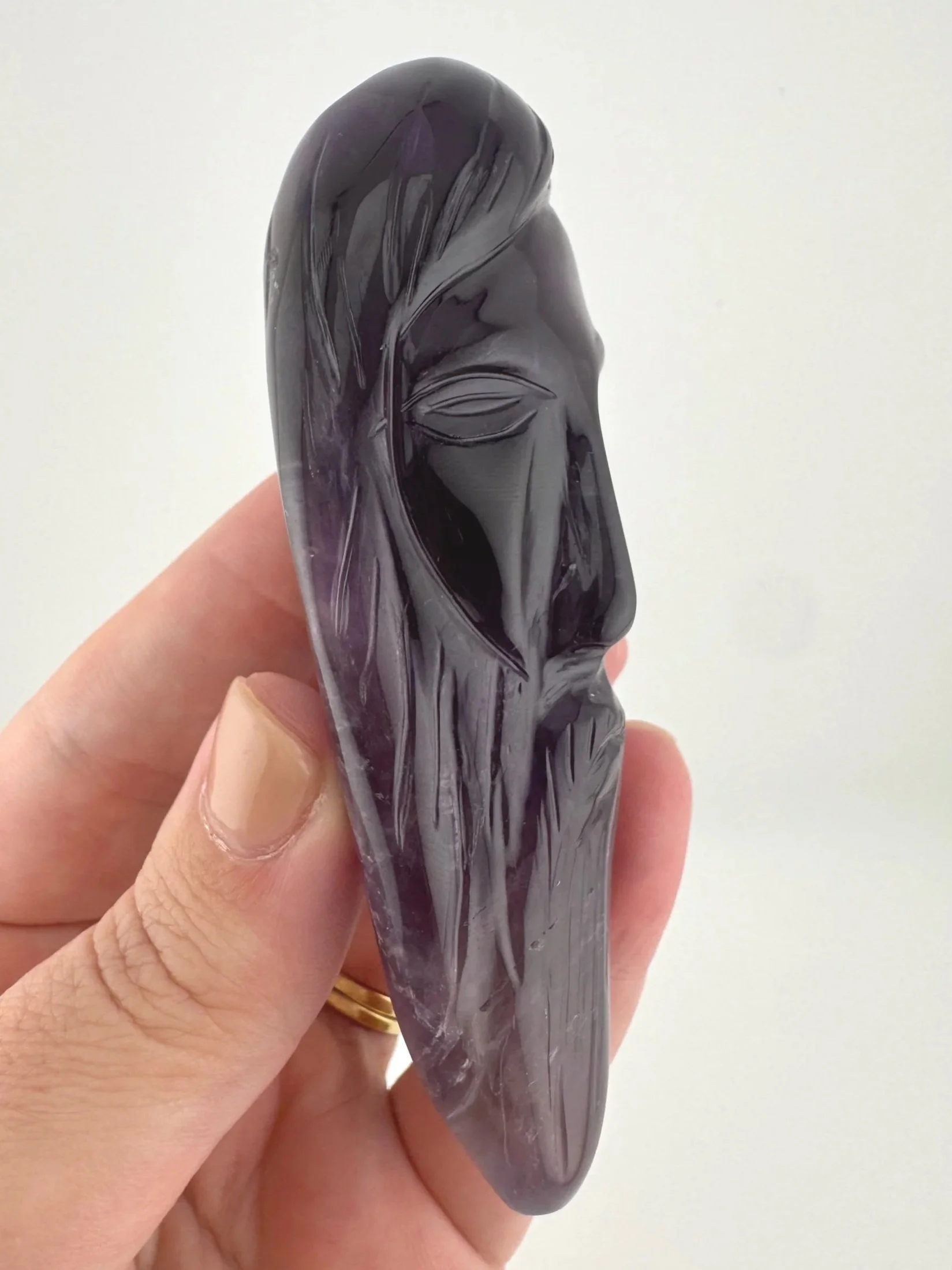 Leandro de Souza Phantom Amethyst with Citrine Jesus Carving