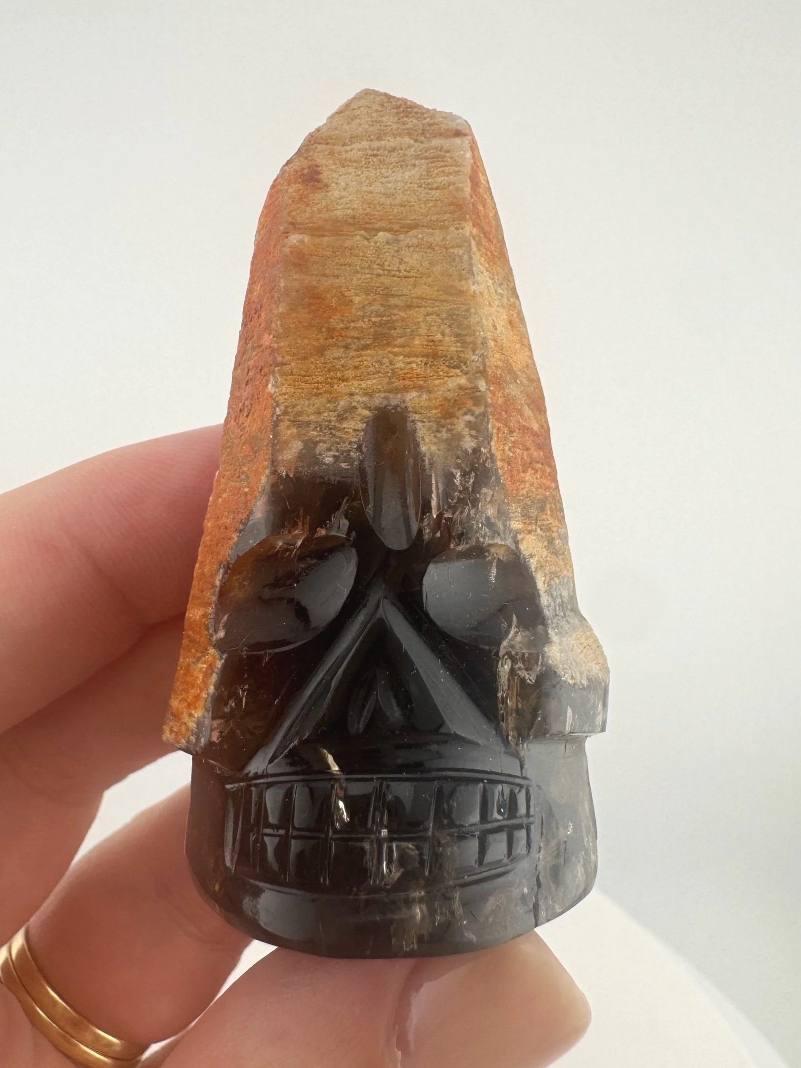 Igor de Souza Morion Tangerine Quartz Shaman Skull