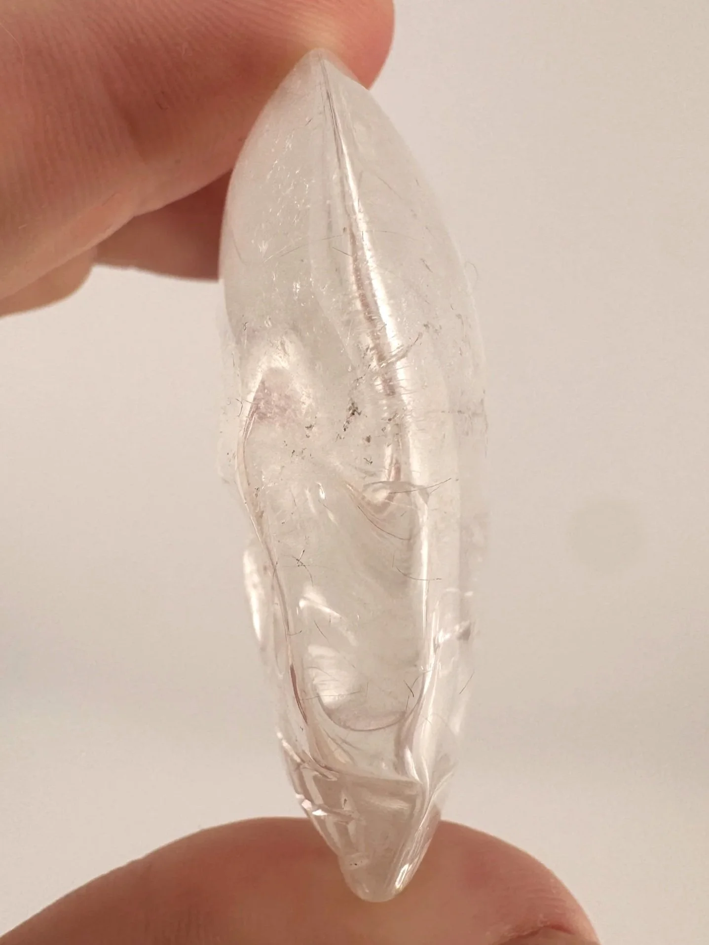 Leandro de Souza Red Rutile in Quartz Magical Child Palm Skull