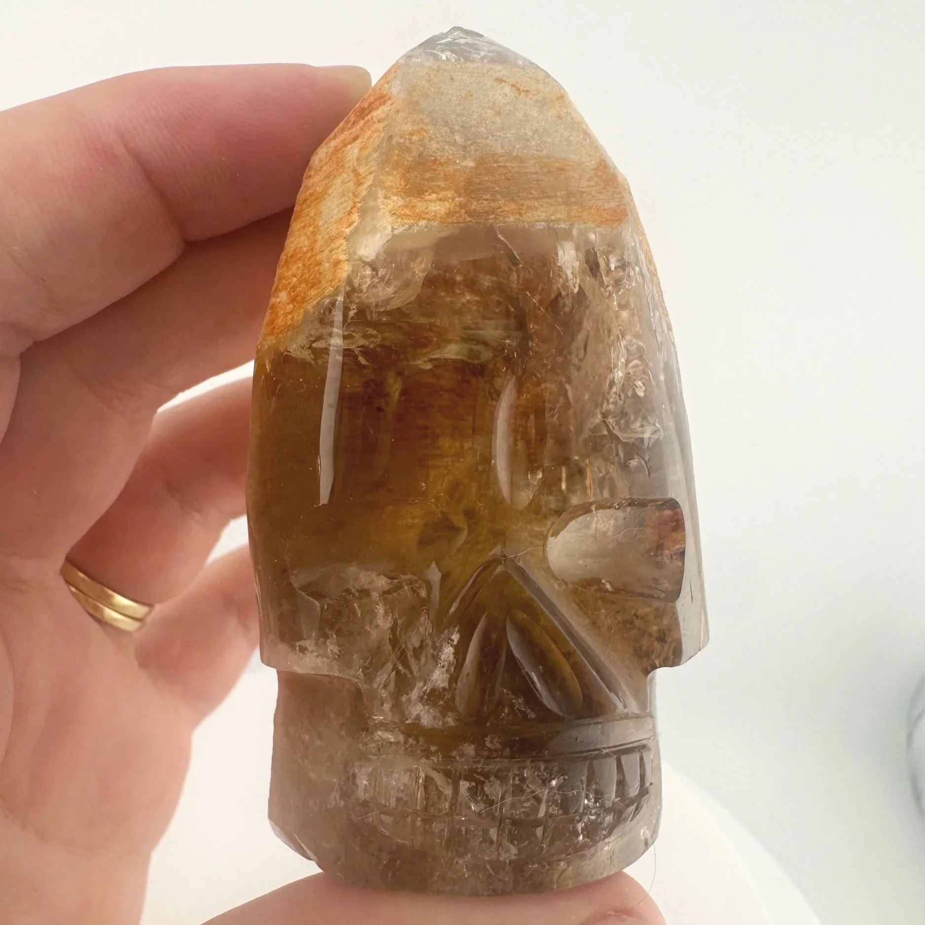 Igor de Souza Morion Tangerine Quartz Shaman Skull