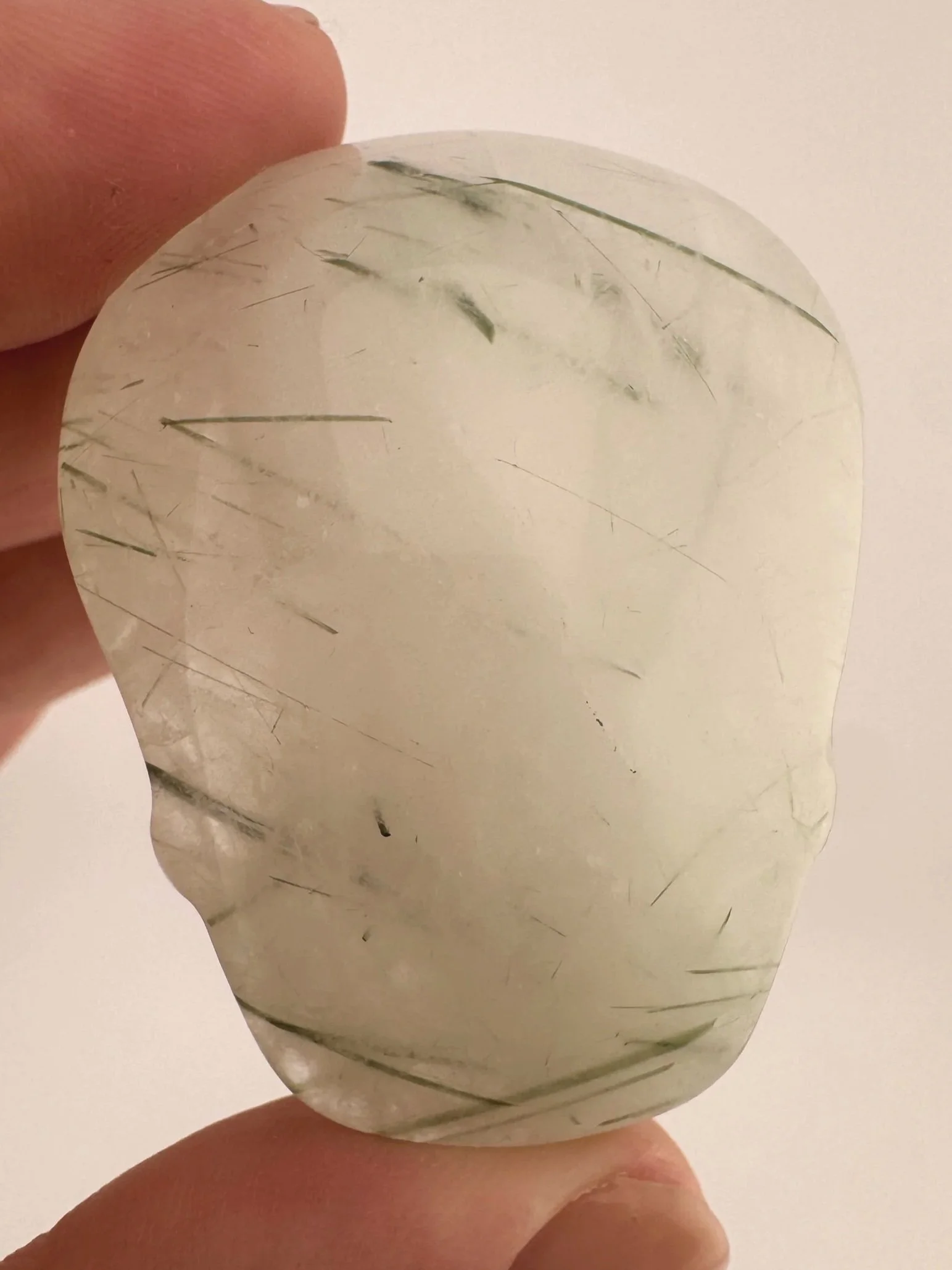 Leandro de Souza Epidote in Quartz Palm Skull