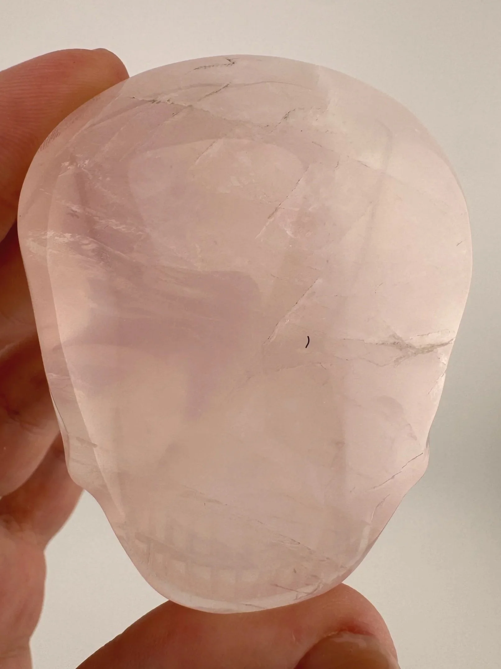 Leandro de Souza Rose Quartz Palm Skull