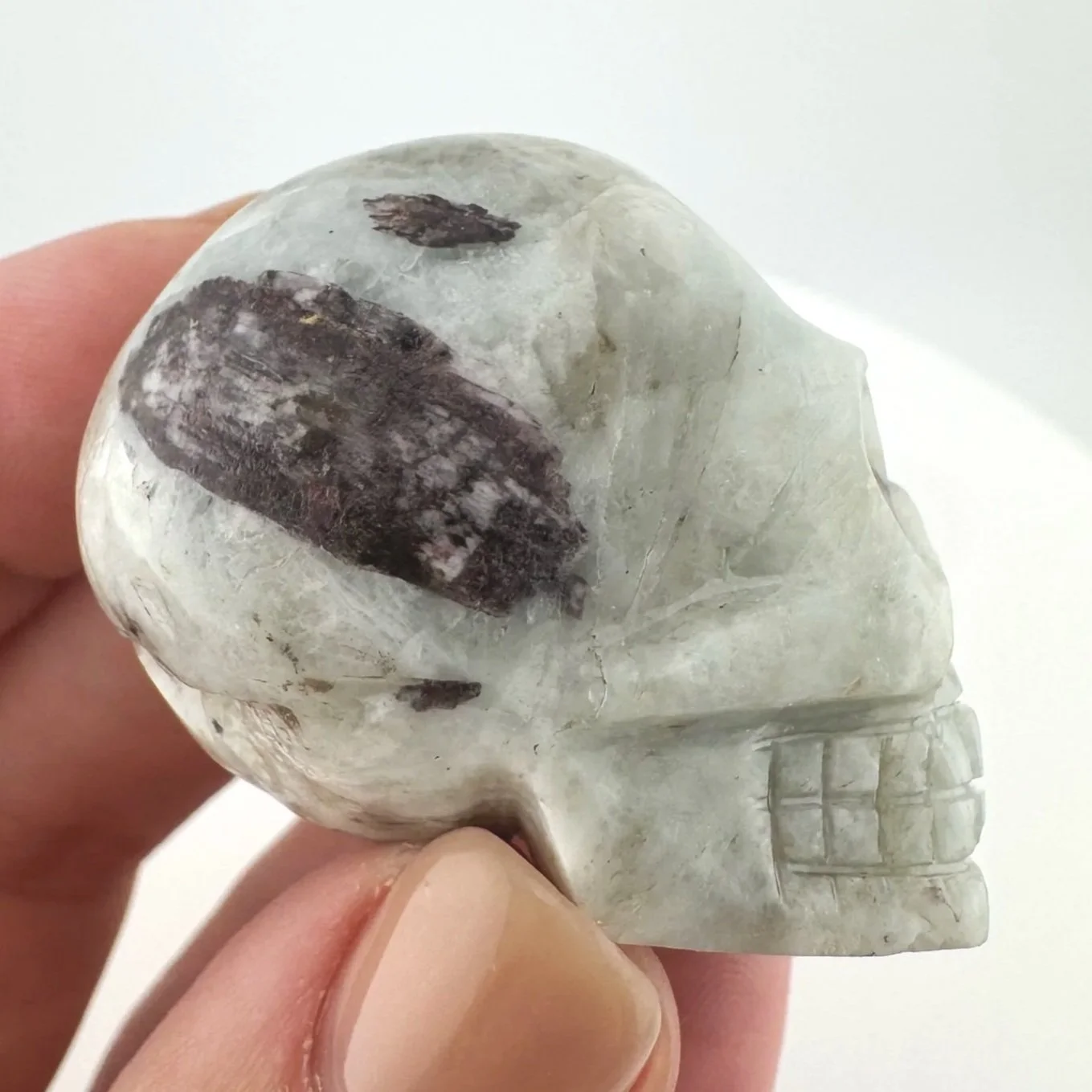 Leandro de Souza Pink Tourmaline in Feldspar Skull