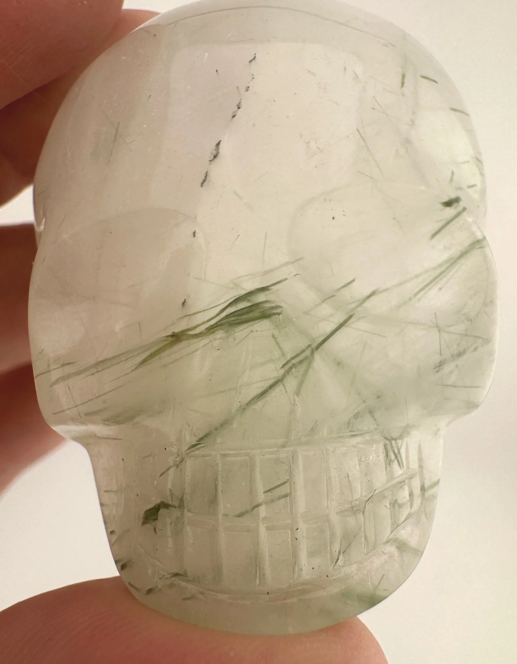 Leandro de Souza Epidote in Quartz Palm Skull