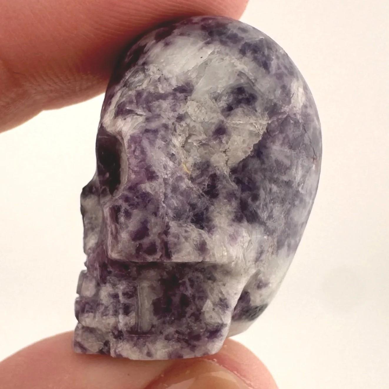 Leandro de Souza Lepidolite in Feldspar Shaman Skull