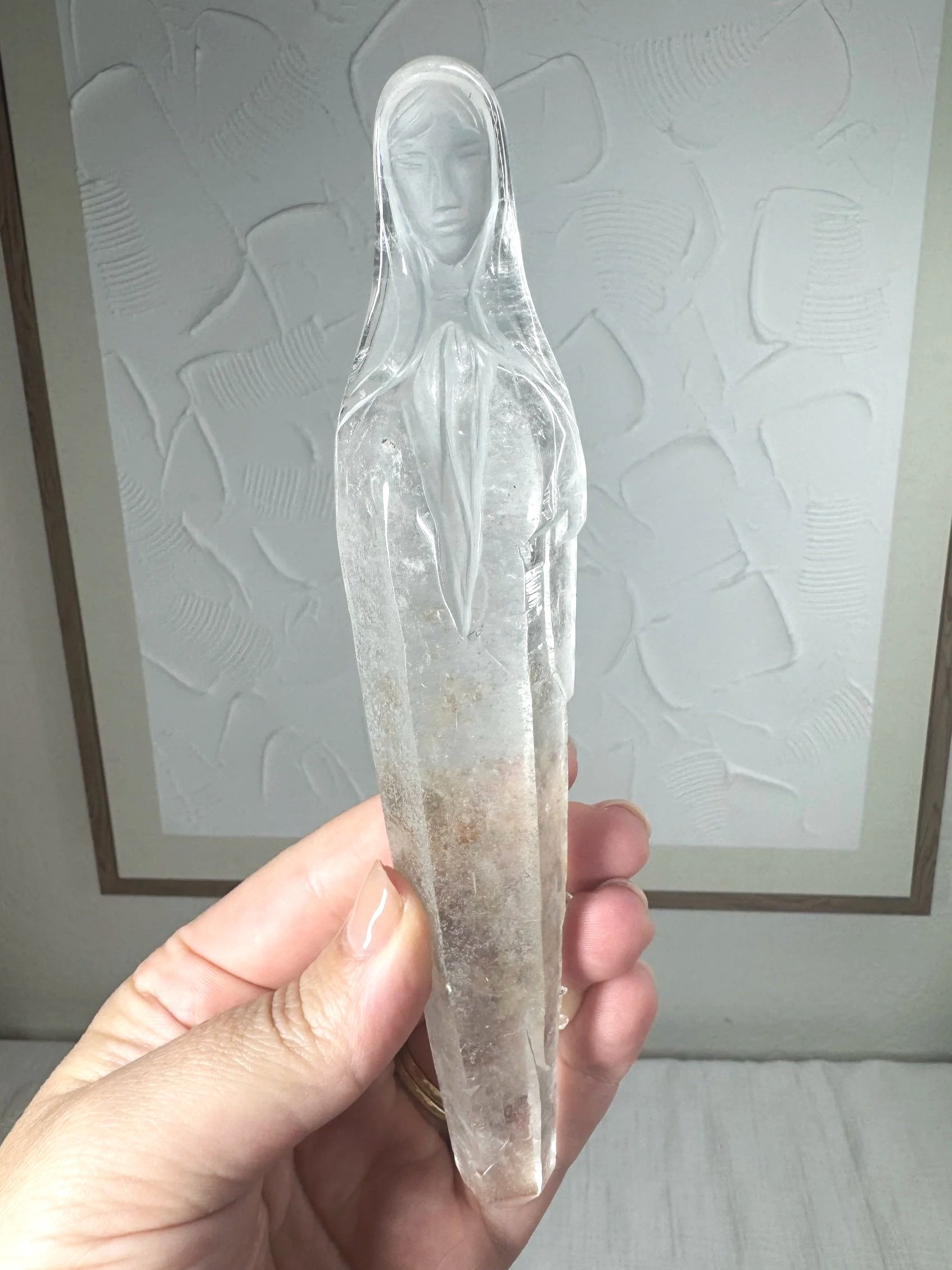 Leandro de Souza Cathedral Quartz Mother Mary Wand