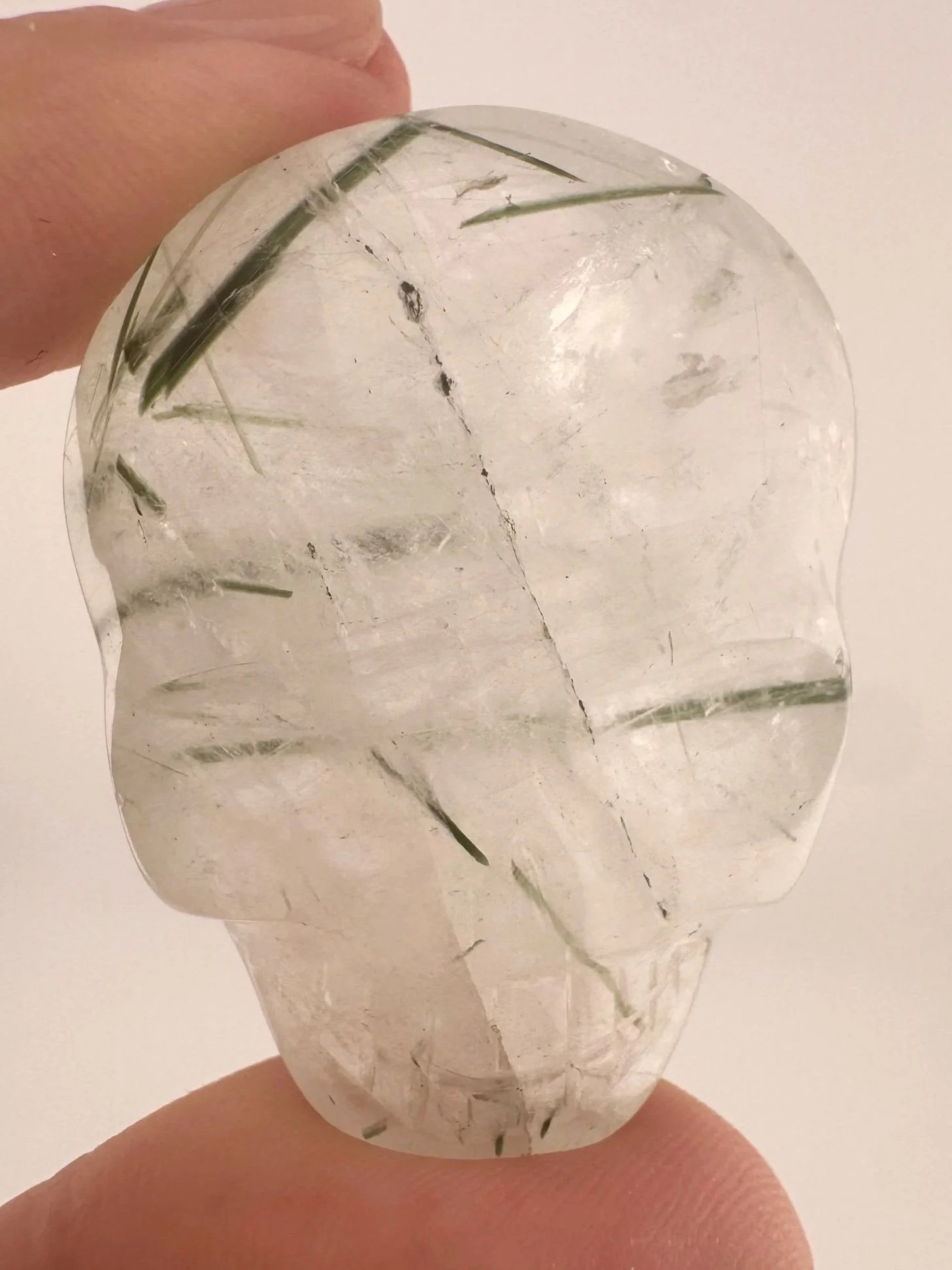 Leandro de Souza Epidote in Quartz Palm Skull