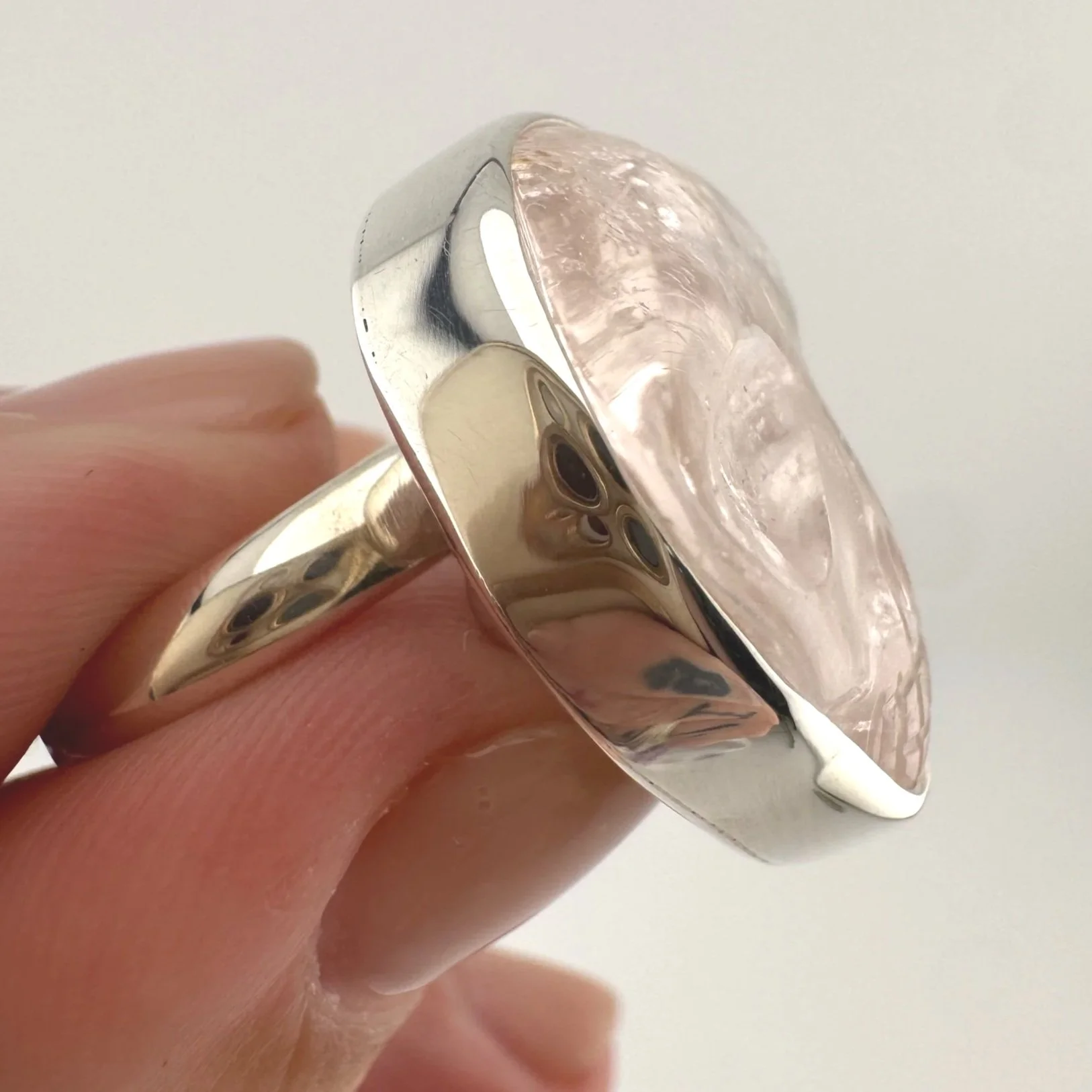 Leandro de Souza Pink Morganite Skull Ring