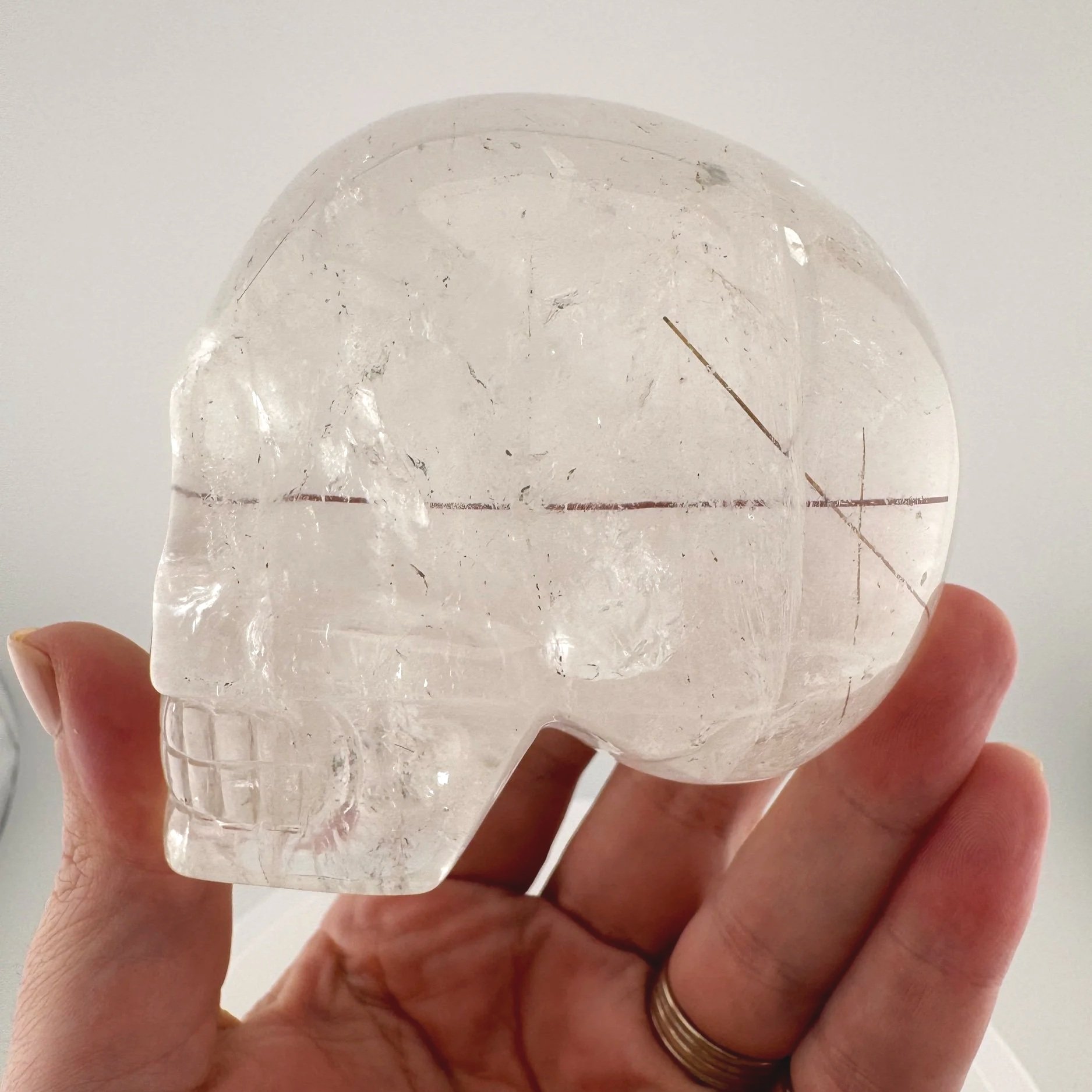 Leandro de Souza Red Rutile in Quartz Skull