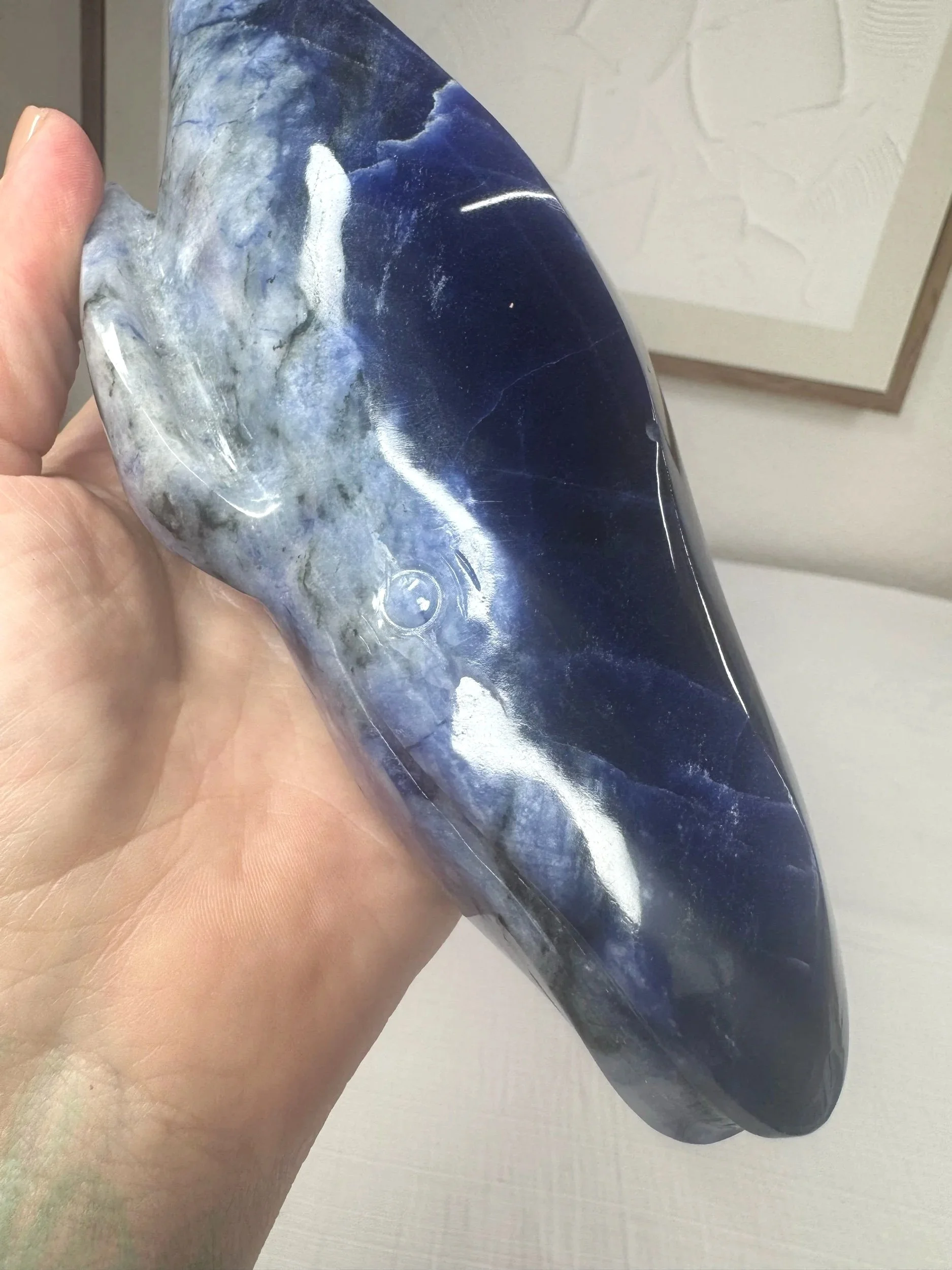 Leandro de Souza Sodalite Humpback Whale Sculpture
