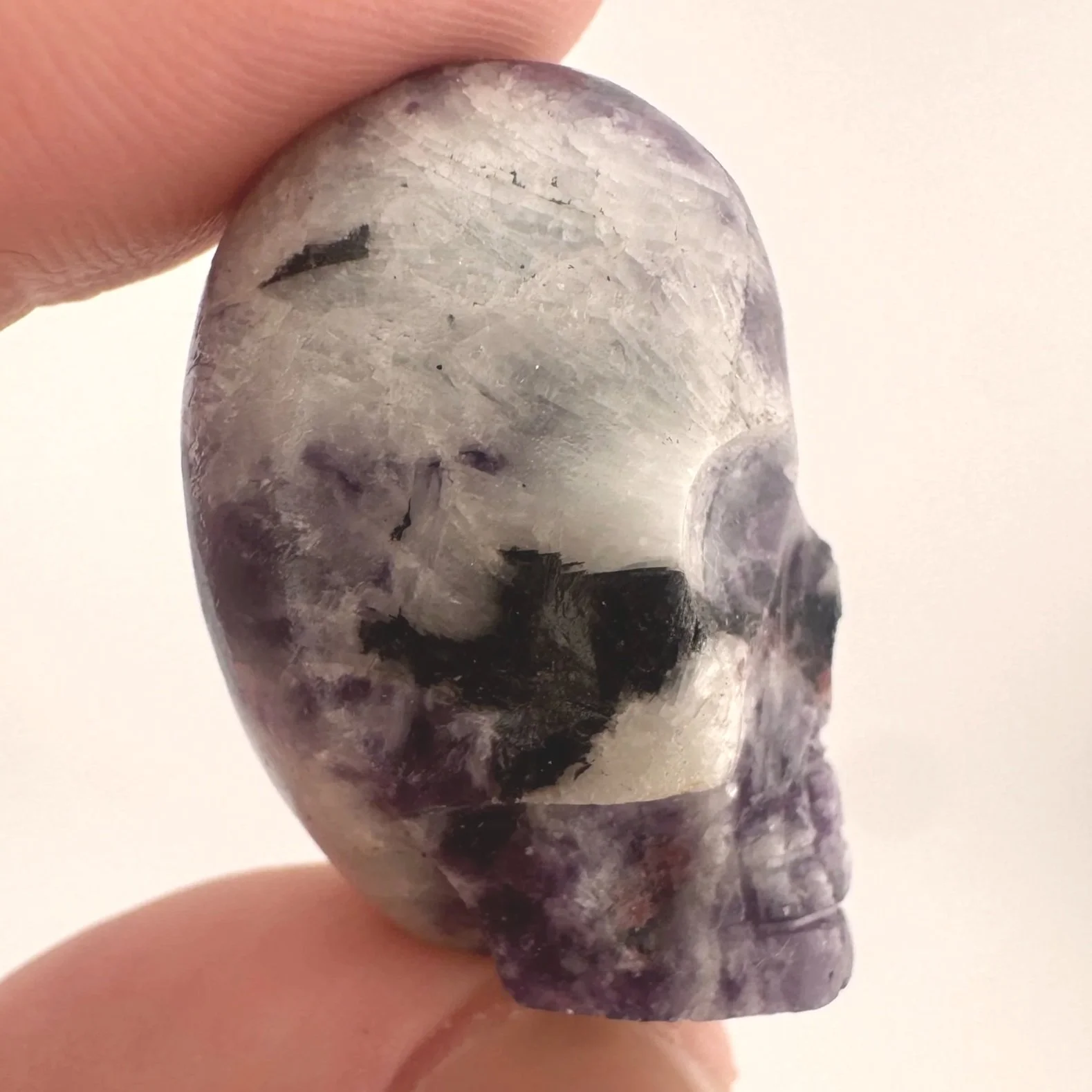 Leandro de Souza Lepidolite in Feldspar Shaman Skull