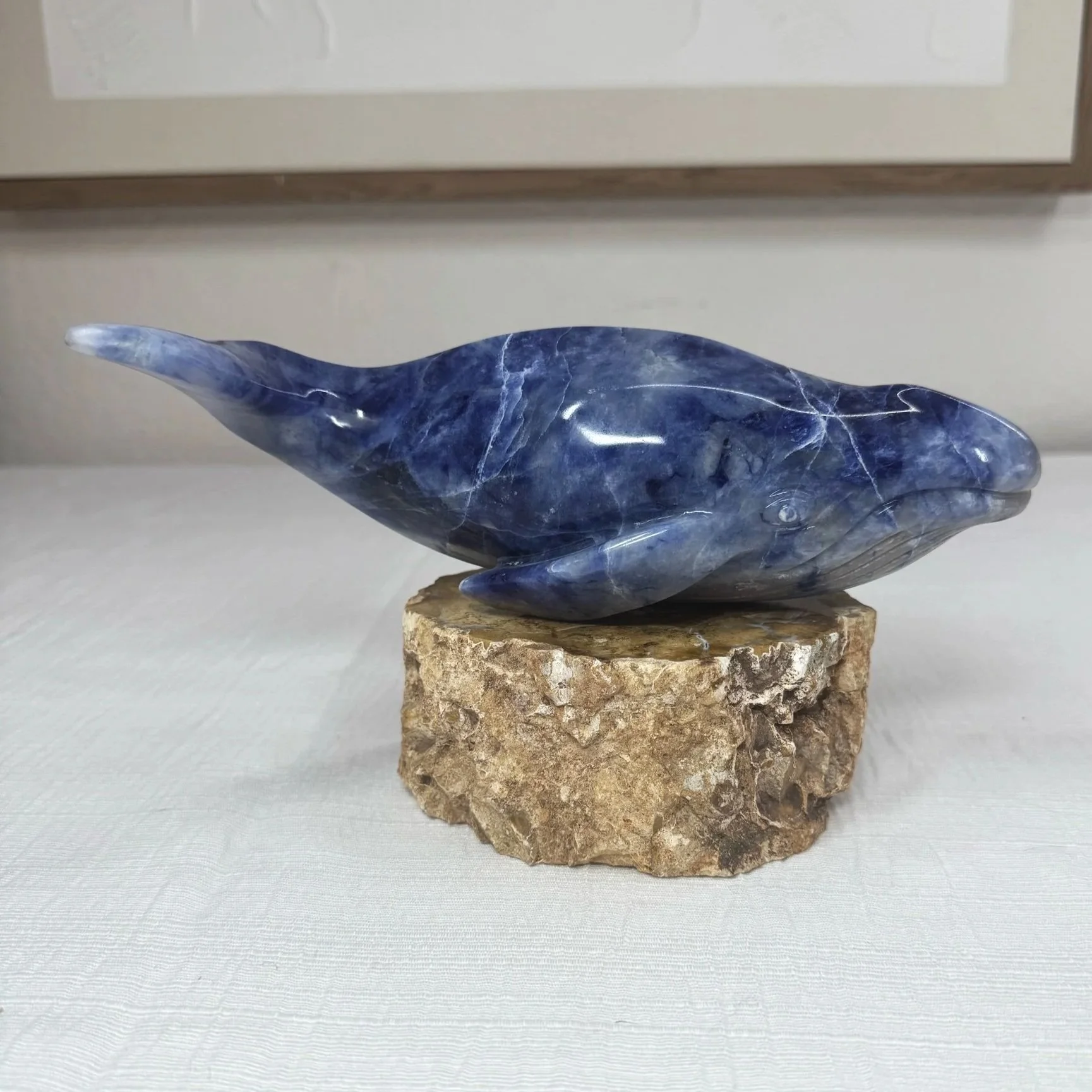 Leandro de Souza Sodalite Humpback Whale Sculpture